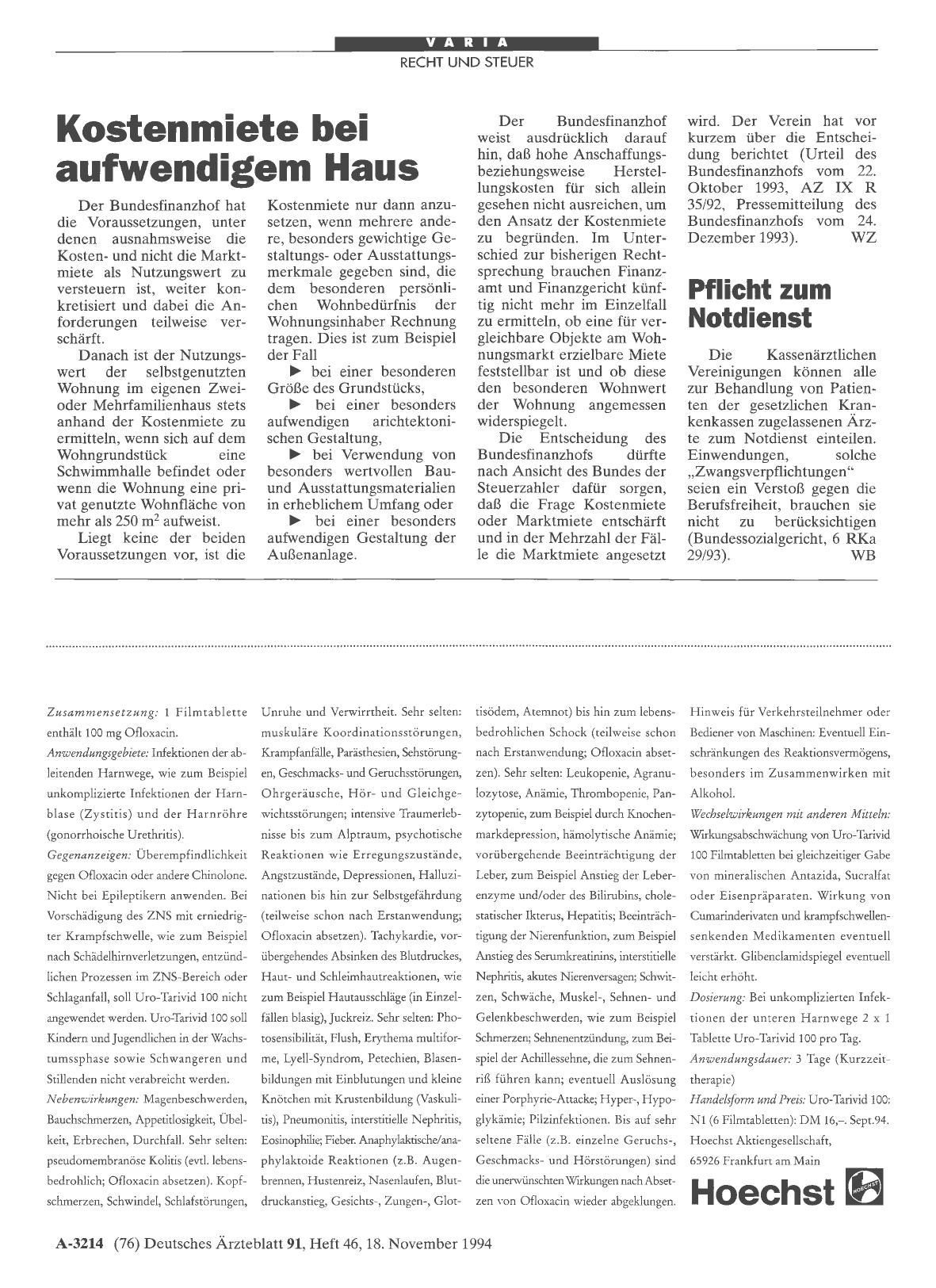 Vorschauseite 1: Pflicht zum Notdienst