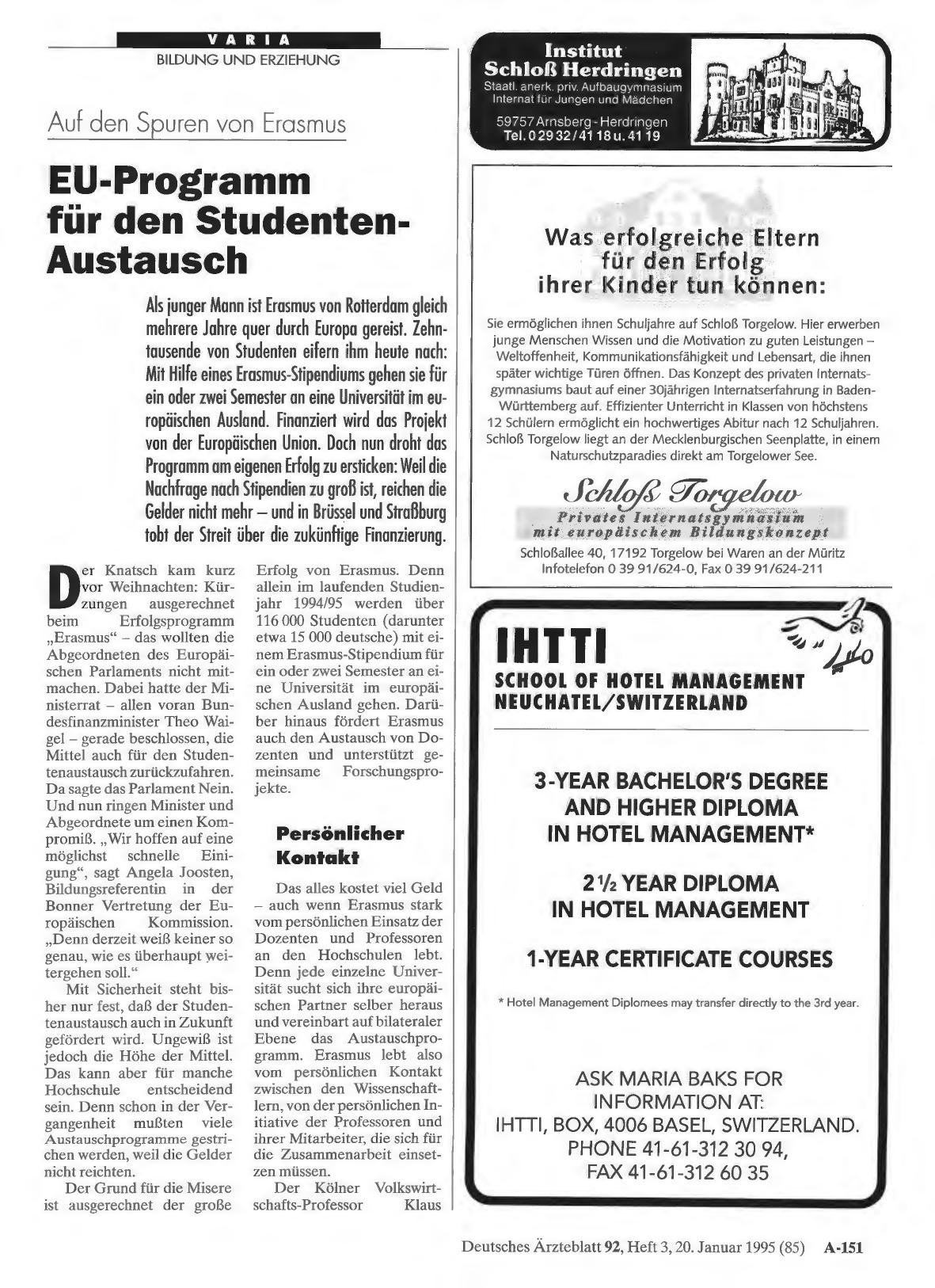 Vorschauseite 1: Auf den Spuren von Erasmus: EU-Programm für den Studenten-Austausch