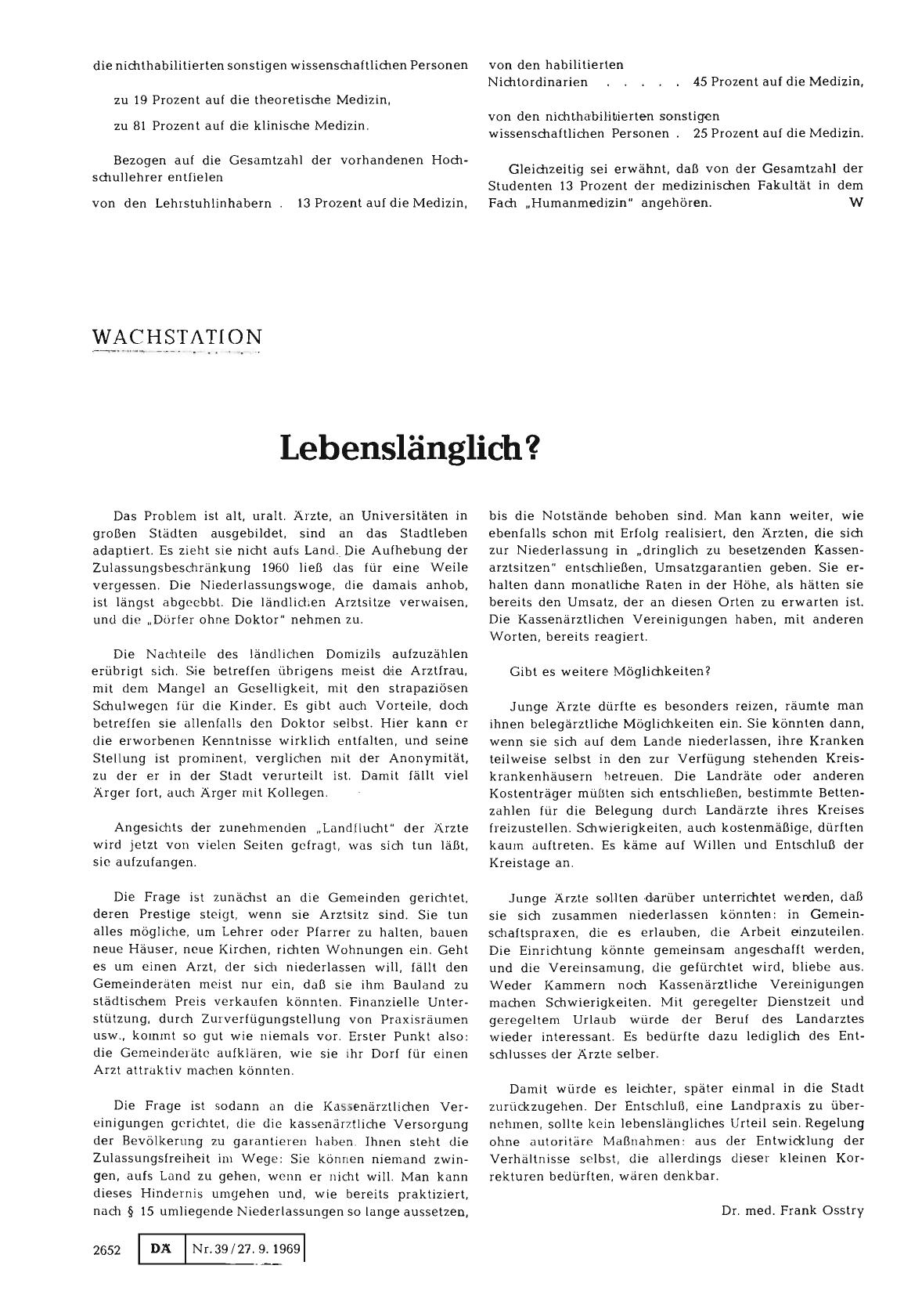 Vorschauseite 1: Wachstation: Lebenslänglich?
