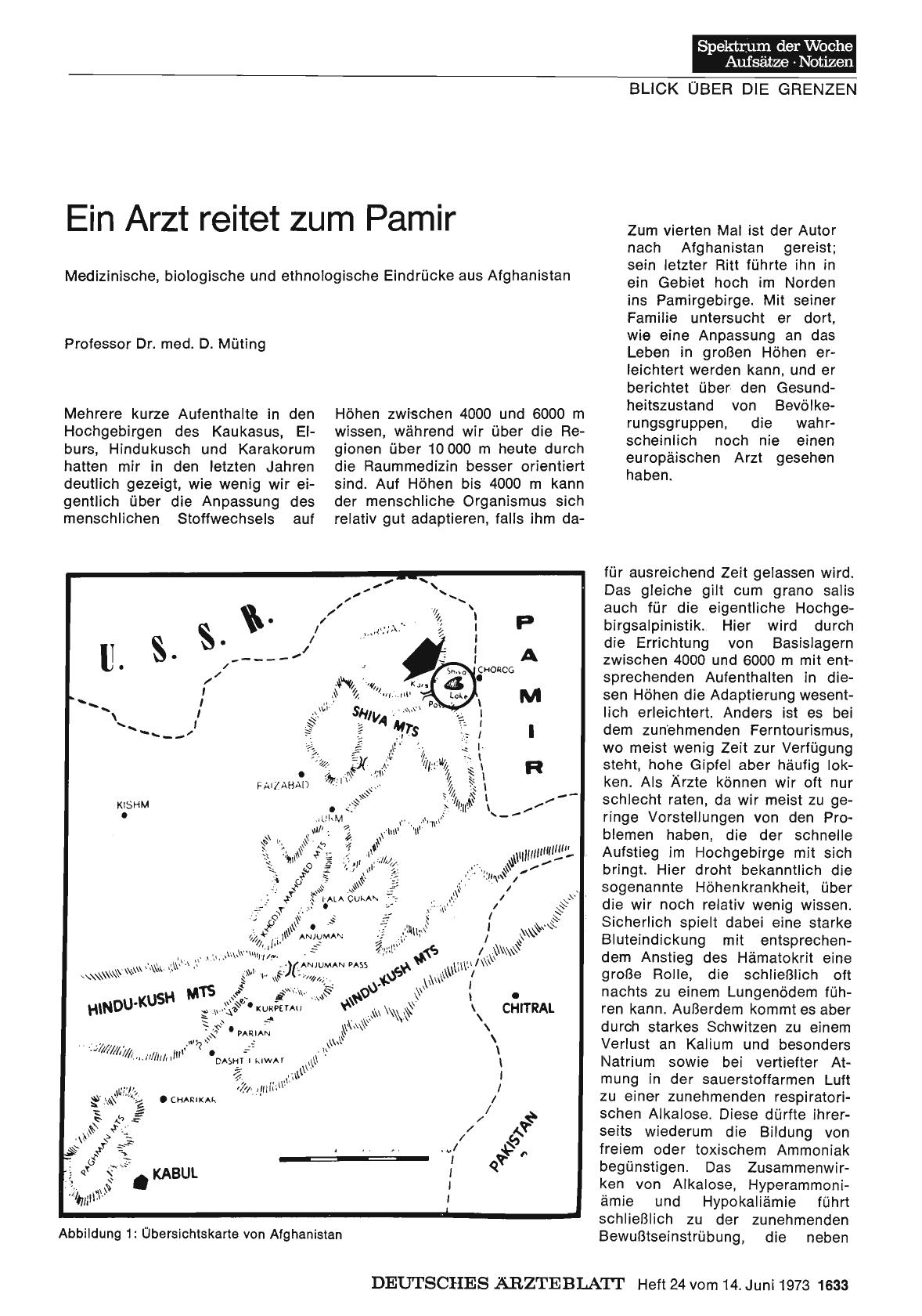 Vorschauseite 1: Ein Arzt reitet zum Pamir: Medizinische, biologische und ethnologische Eindrücke aus Afghanistan
