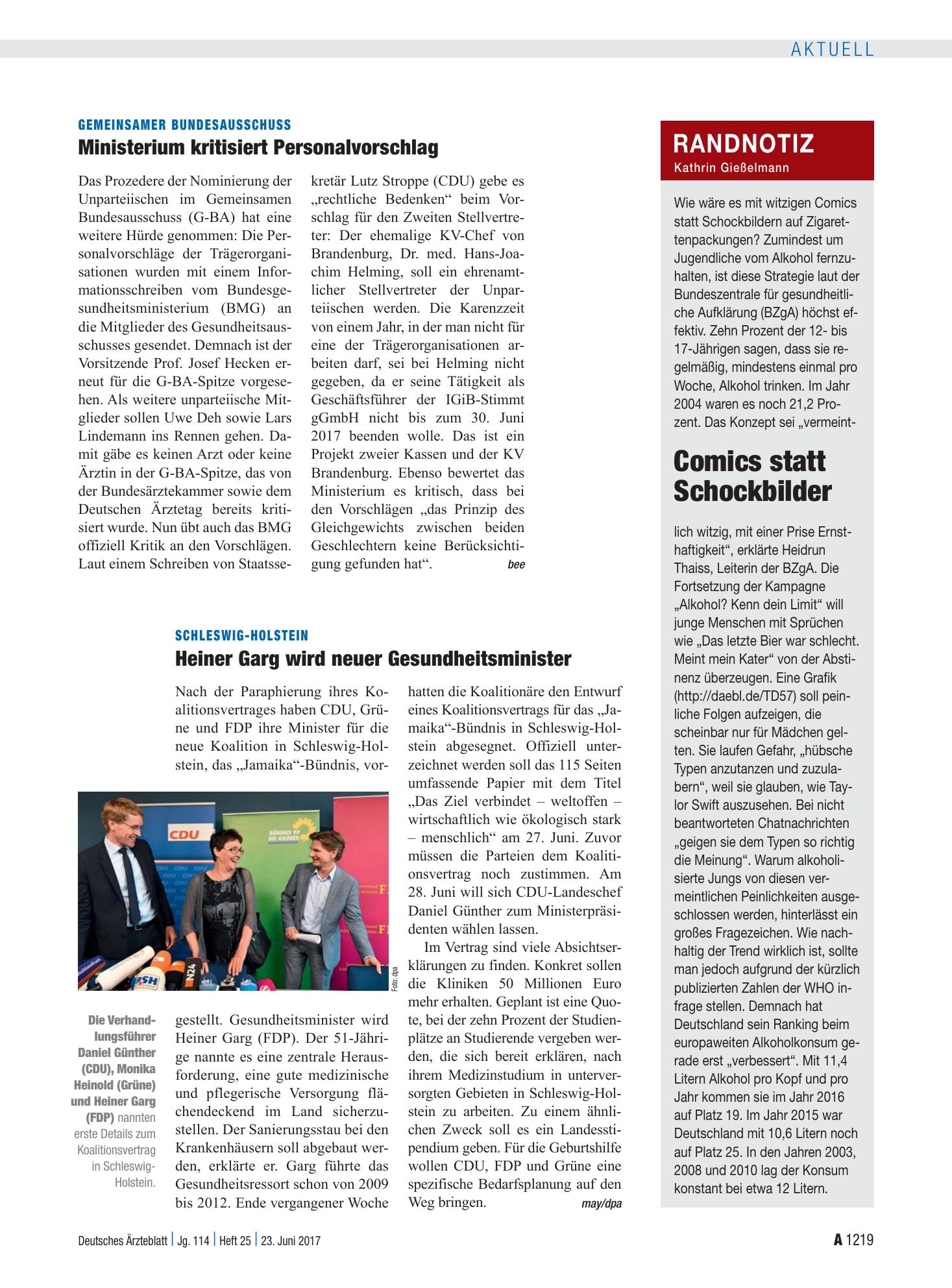 Vorschauseite 1: Randnotiz: Comics statt Schockbilder – Deutsches Ärzteblatt