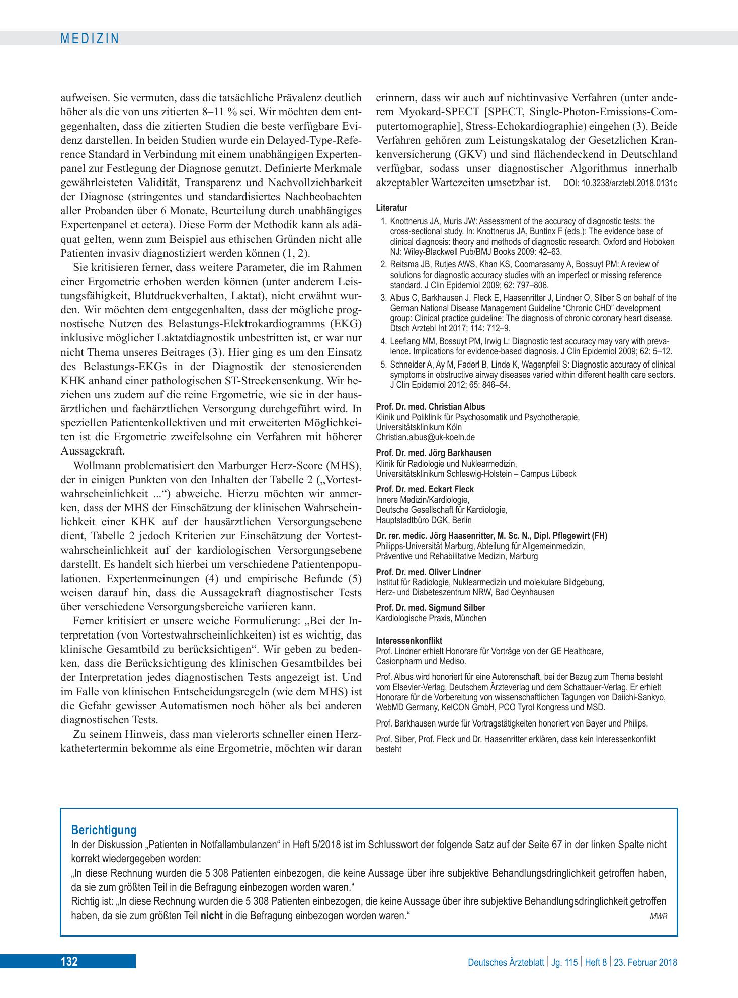 Vorschauseite 1: Berichtigung – Deutsches Ärzteblatt