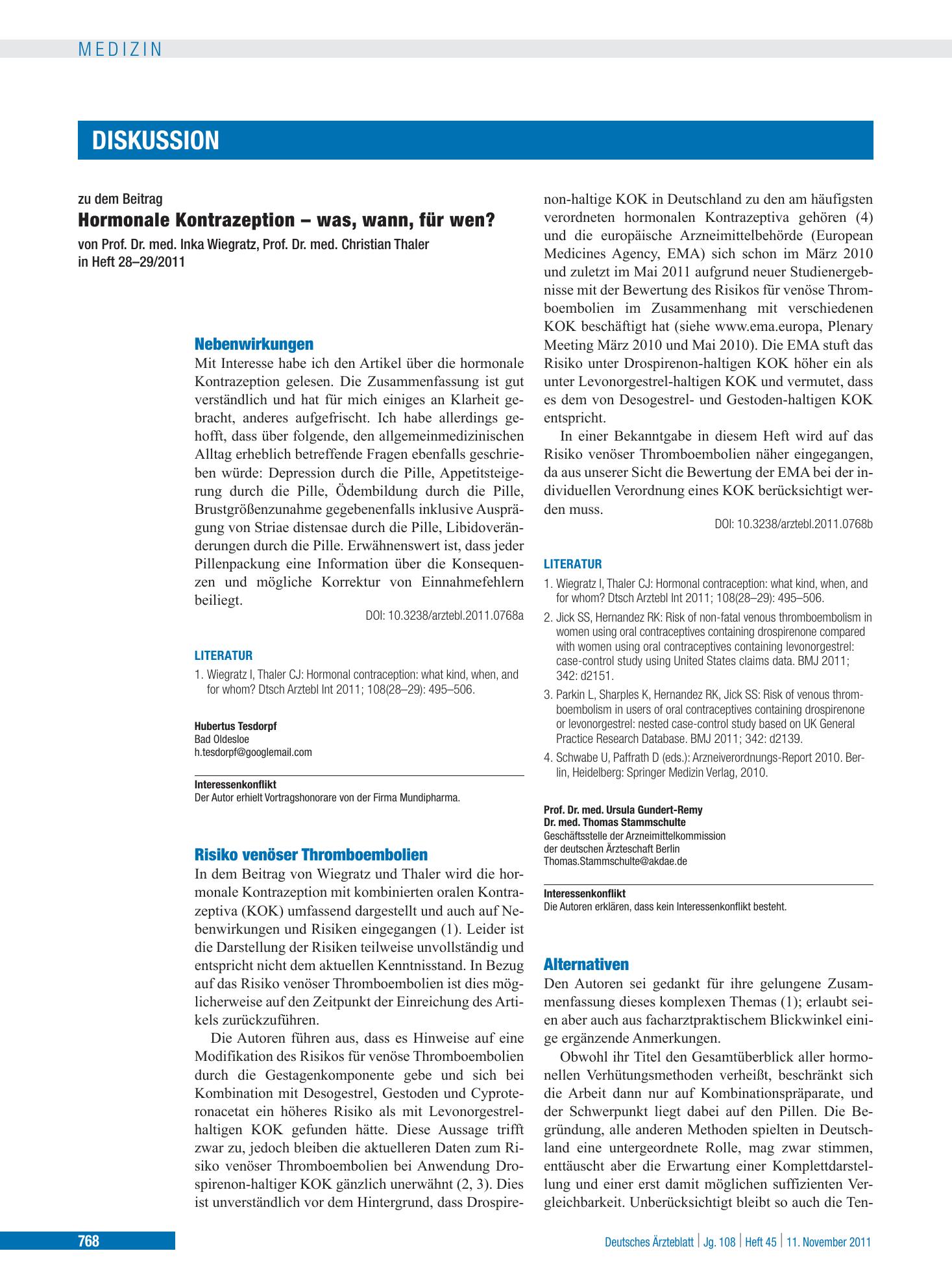 Vorschauseite 1: Alternativen – Deutsches Ärzteblatt