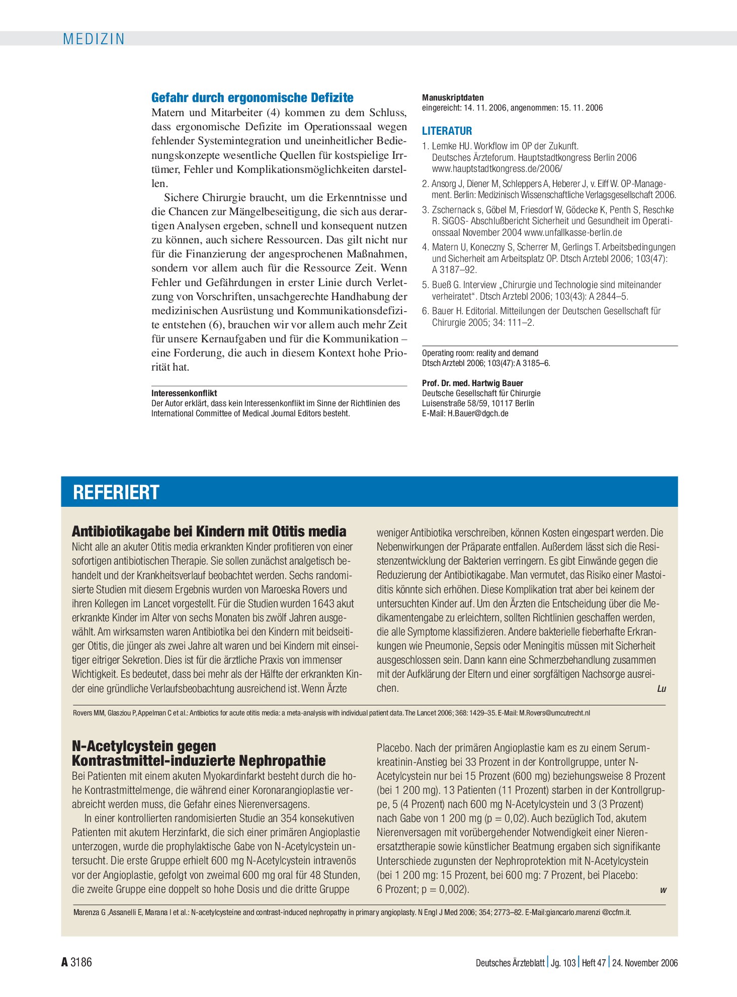 Vorschauseite 1: Antibiotikagabe bei Kindern mit Otitis media – Deutsches Ärzteblatt