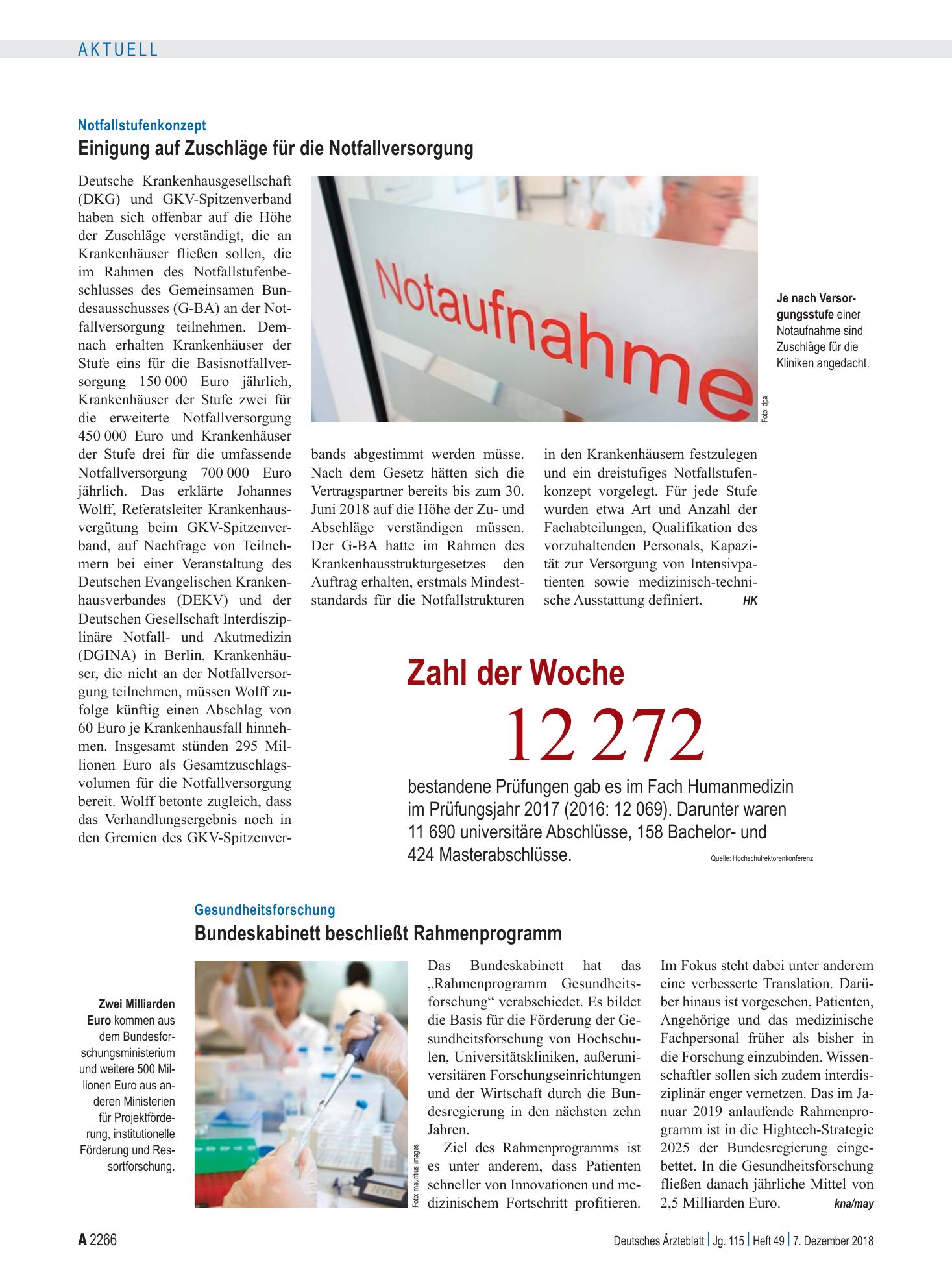 Vorschauseite 1: Zahl der Woche 12 272 – Deutsches Ärzteblatt