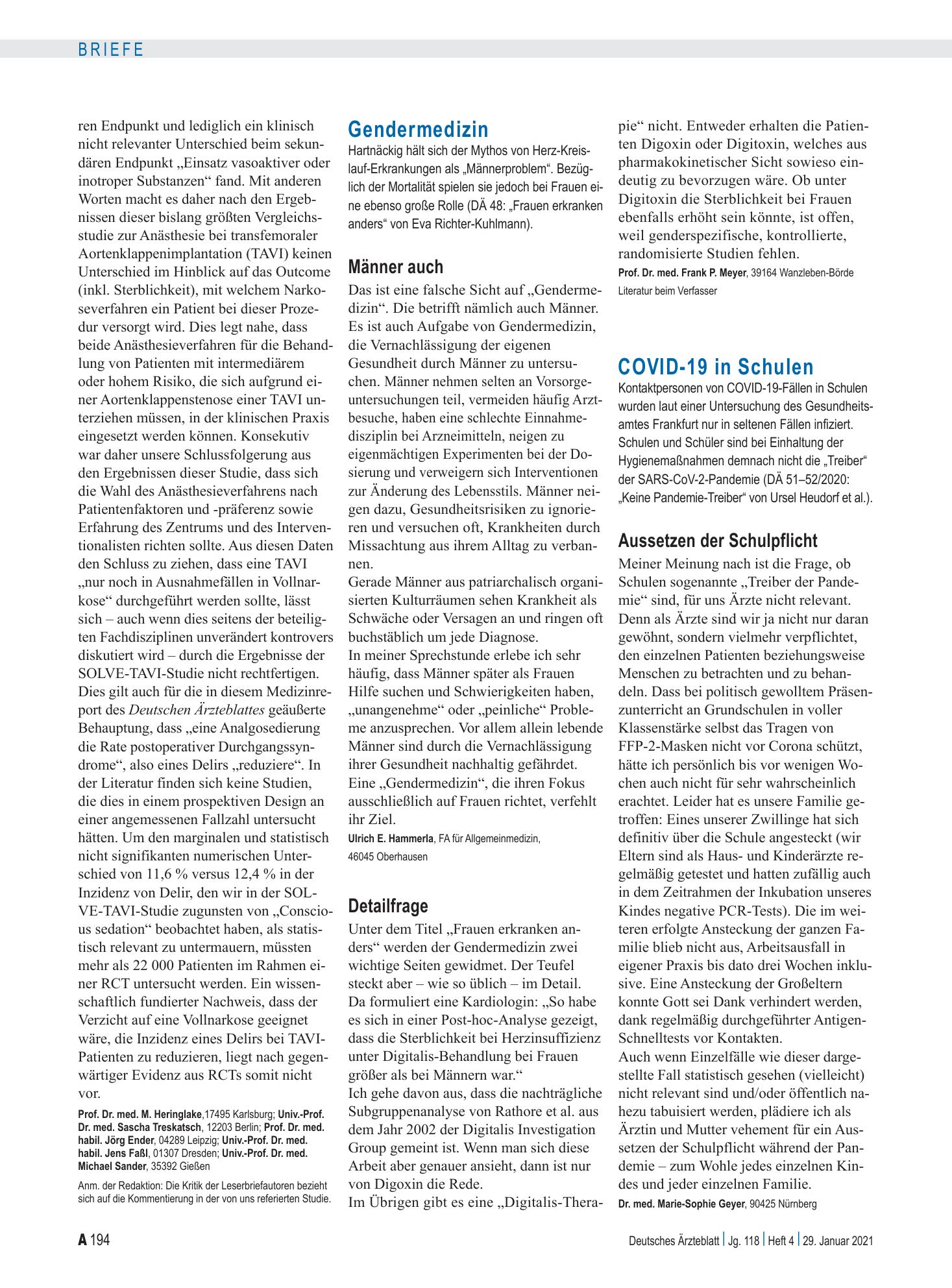 Vorschauseite 1: Gendermedizin: Männer auch – Deutsches Ärzteblatt