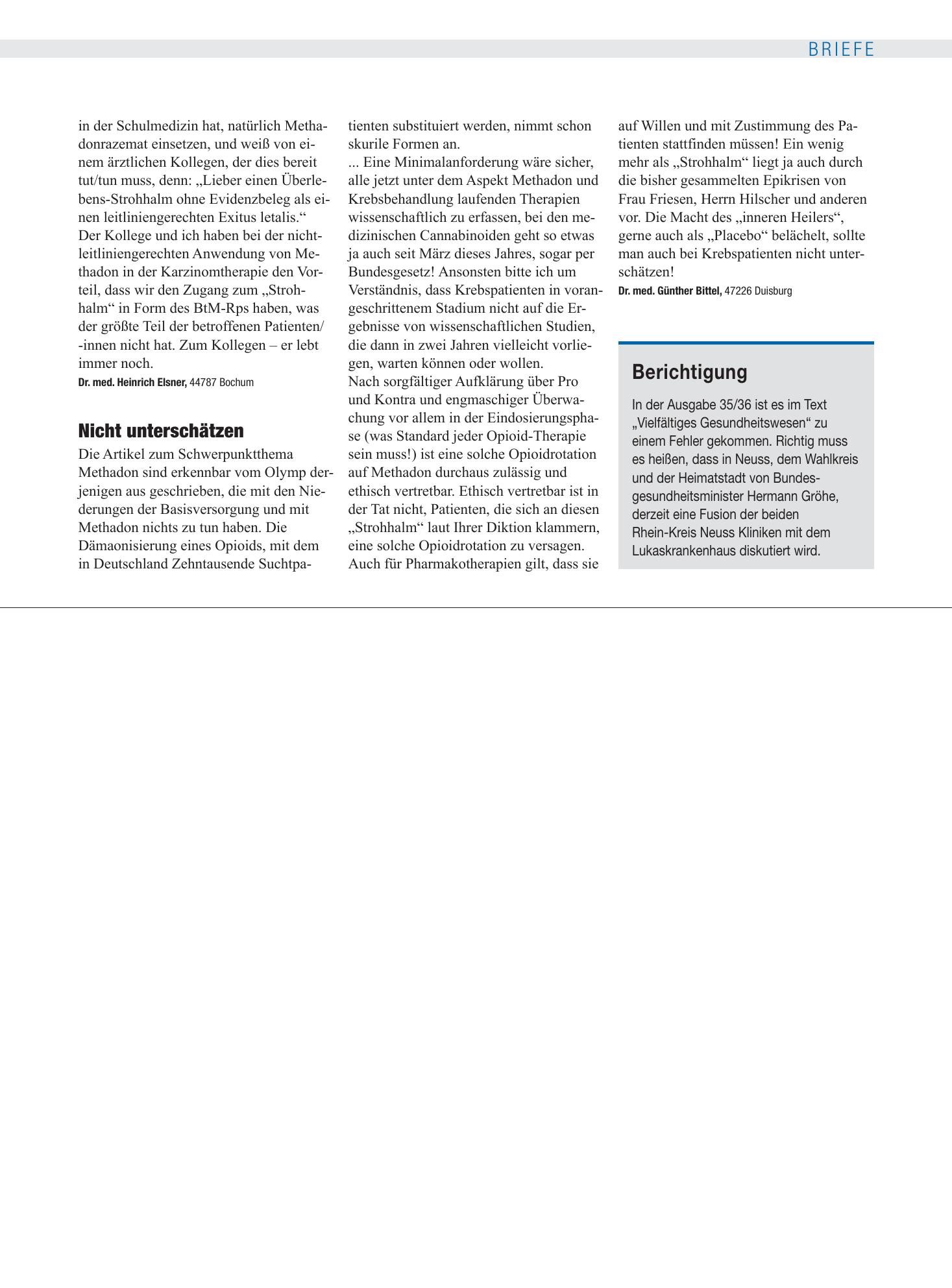 Vorschauseite 1: Berichtigung – Deutsches Ärzteblatt