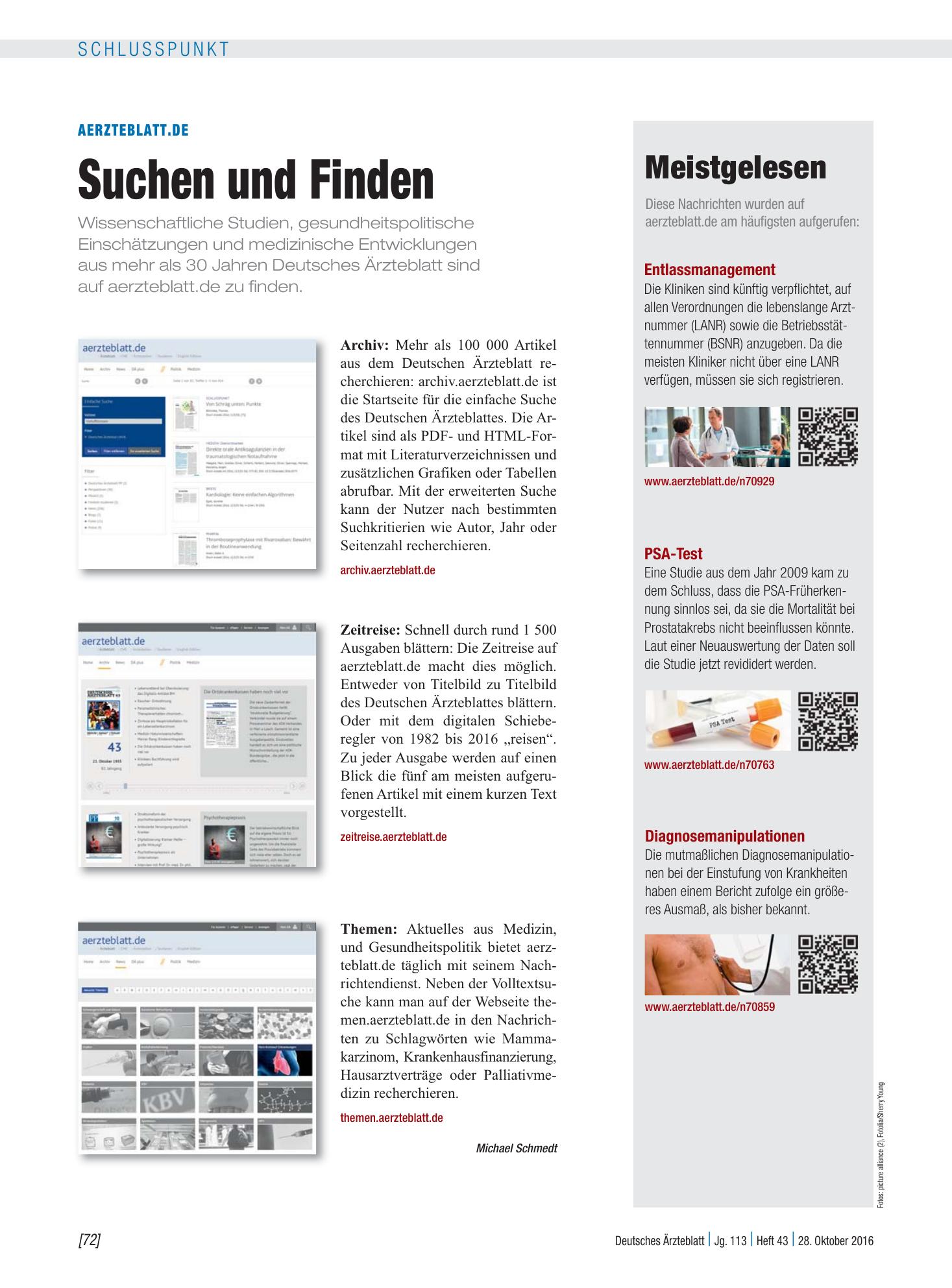 Vorschauseite 1: Meistgelesen – Deutsches Ärzteblatt