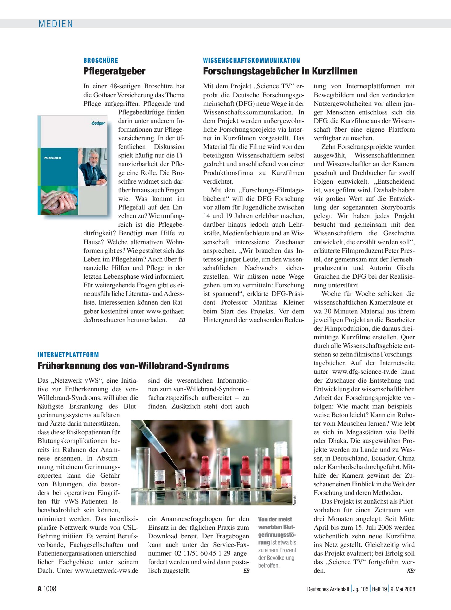 Vorschauseite 1: Broschüre: Pflegeratgeber – Deutsches Ärzteblatt