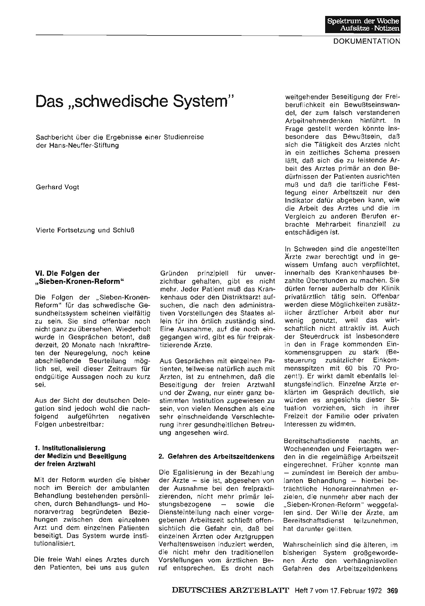 Vorschauseite 1: Das „schwedische System"