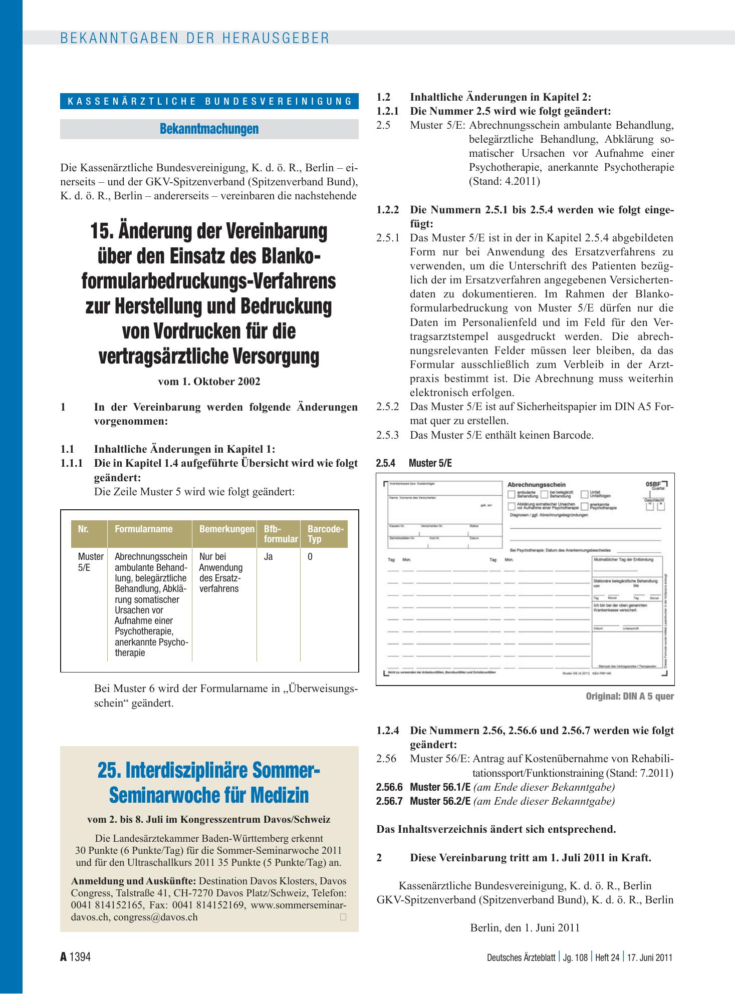 Vorschauseite 1: 25. Interdisziplinäre Sommer-Seminarwoche für Medizin – Deutsches Ärzteblatt
