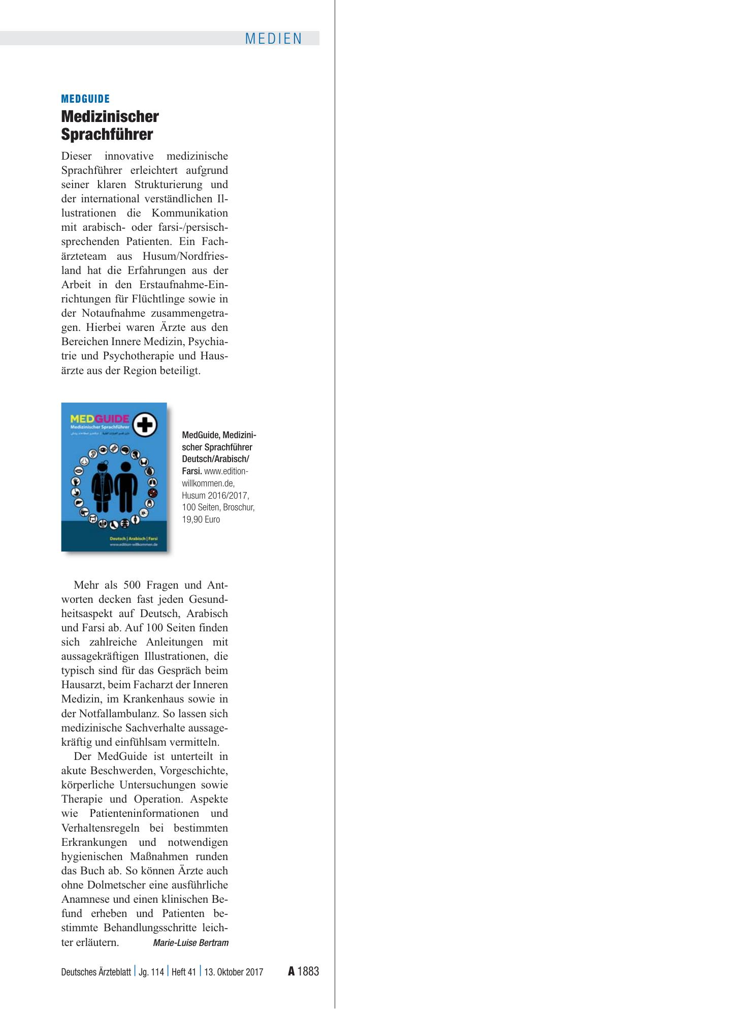 Vorschauseite 1: MedGuide: Medizinischer Sprachführer – Deutsches Ärzteblatt