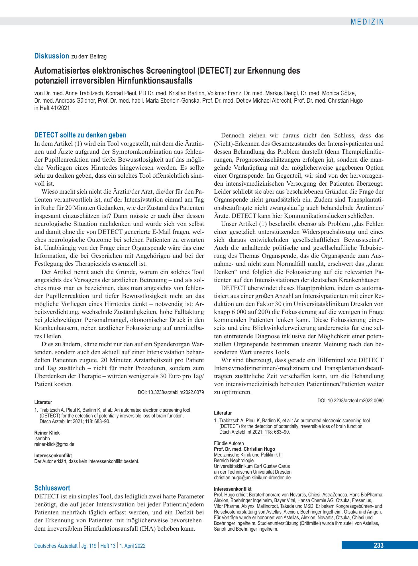 Vorschauseite 1: Schlusswort – Deutsches Ärzteblatt