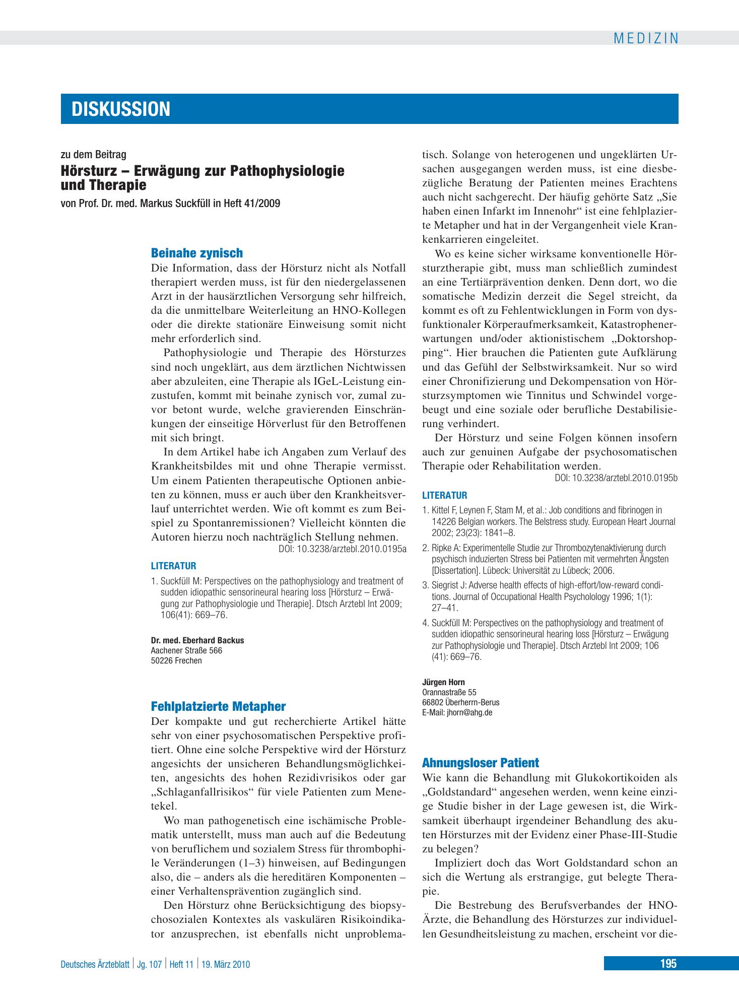 Vorschauseite 1: Fehlplatzierte Metapher – Deutsches Ärzteblatt