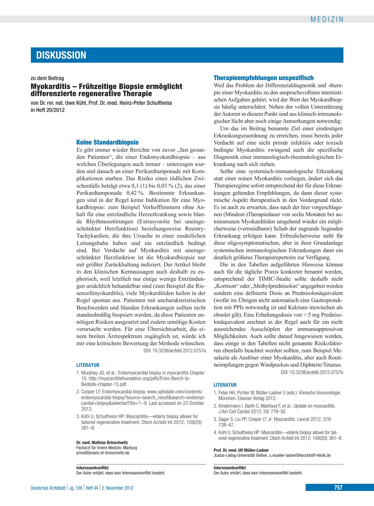 Vorschauseite 1: Keine Standardbiopsie – Deutsches Ärzteblatt
