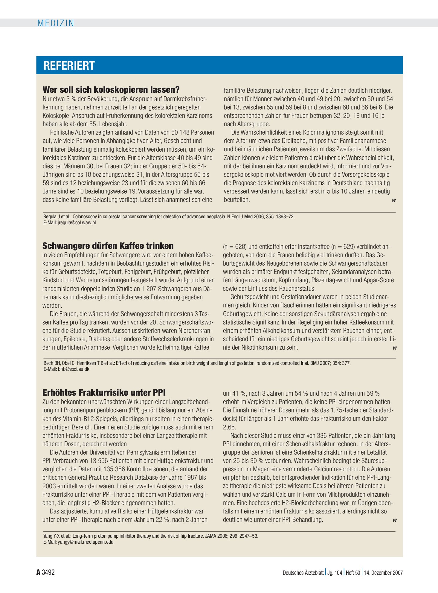 Vorschauseite 1: Schwangere dürfen Kaffee trinken – Deutsches Ärzteblatt