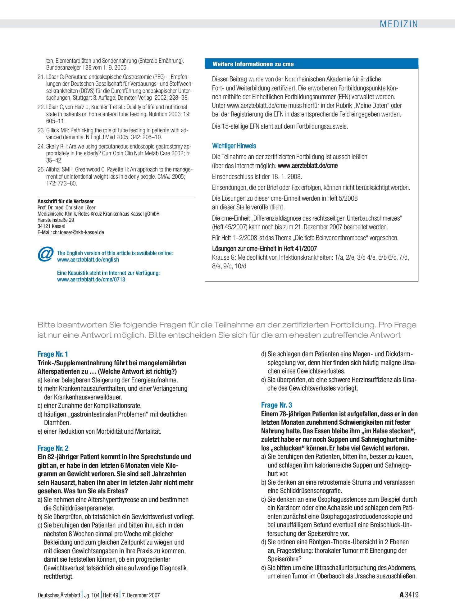 Vorschauseite 1: Weitere Informationen zu cme – Deutsches Ärzteblatt