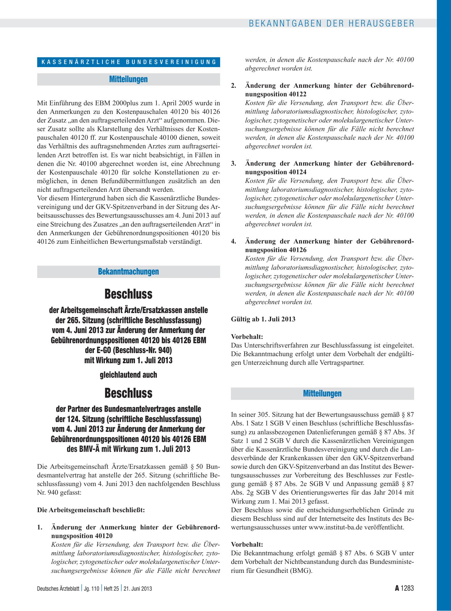 Vorschauseite 1: Mitteilungen – Deutsches Ärzteblatt