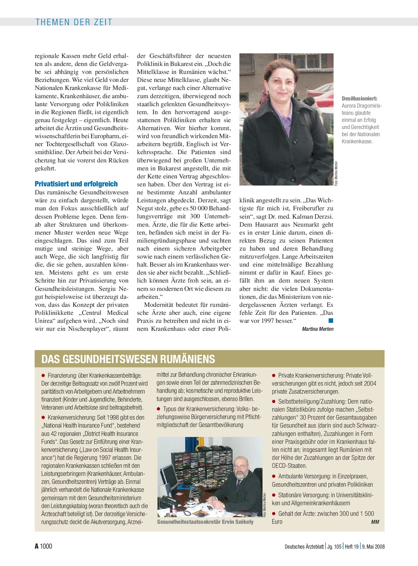 Vorschauseite 1: Das Gesundheitswesen Rumäniens – Deutsches Ärzteblatt