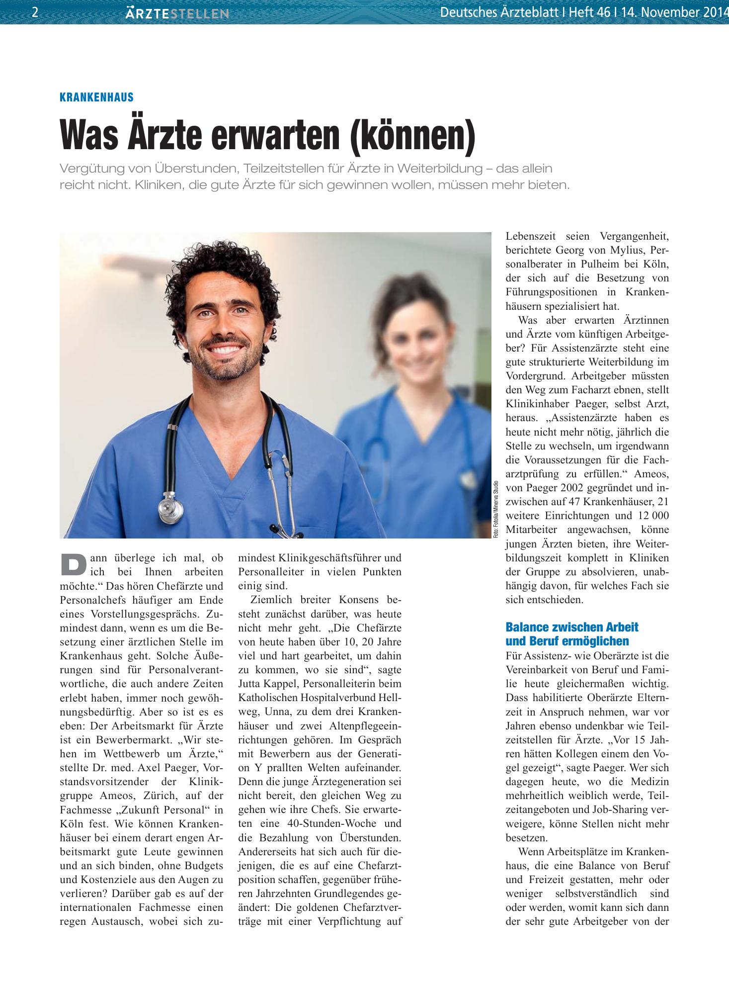 Vorschauseite 1: Krankenhaus: Was Ärzte erwarten (können) – Deutsches Ärzteblatt