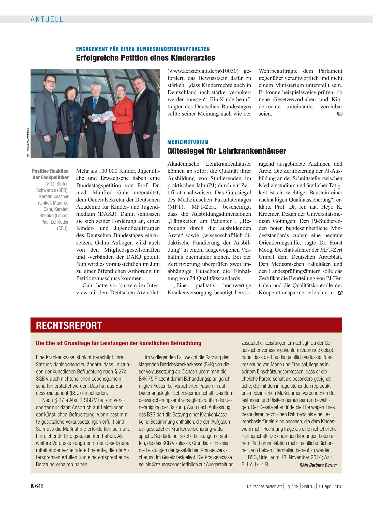 Vorschauseite 1: Engagement für einen Bundeskinderbeauftragten: Erfolgreiche Petition eines Kinderarztes – Deutsches Ärzteblatt