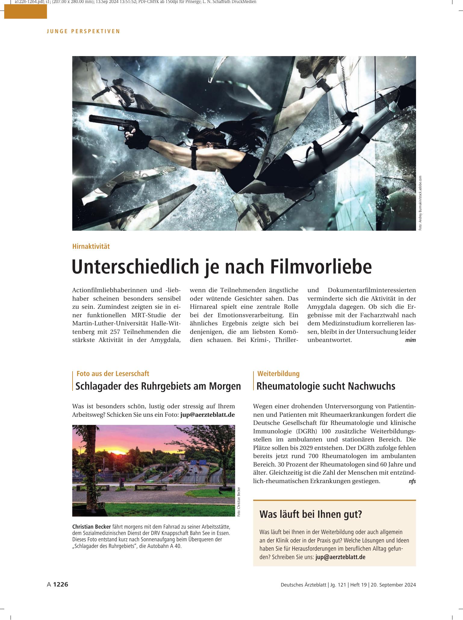 Vorschauseite 1: Was läuft bei Ihnen gut? – Deutsches Ärzteblatt