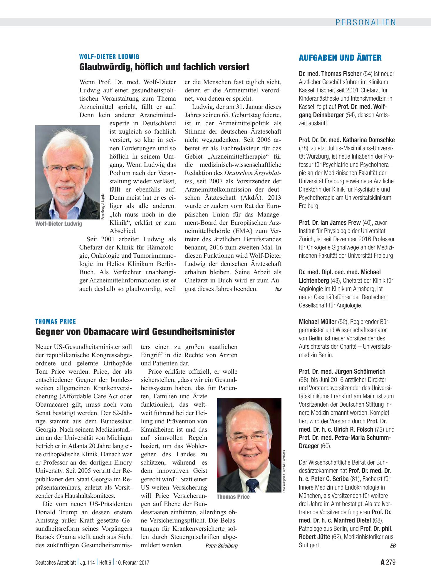 Vorschauseite 1: Aufgaben und Ämter – Deutsches Ärzteblatt