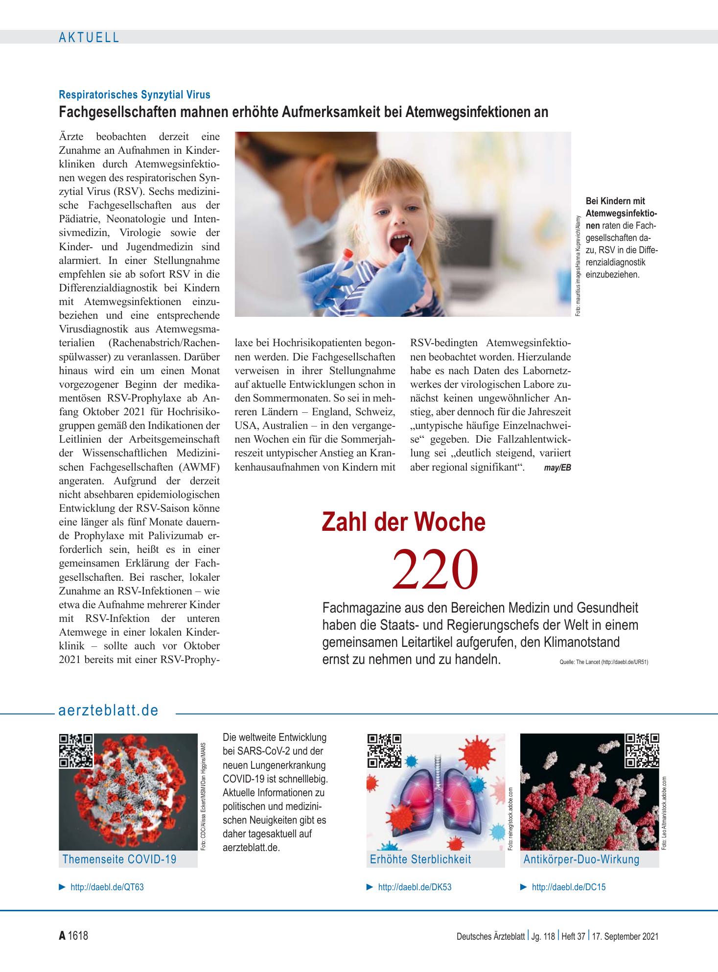 Vorschauseite 1: aerzteblatt.de – Deutsches Ärzteblatt