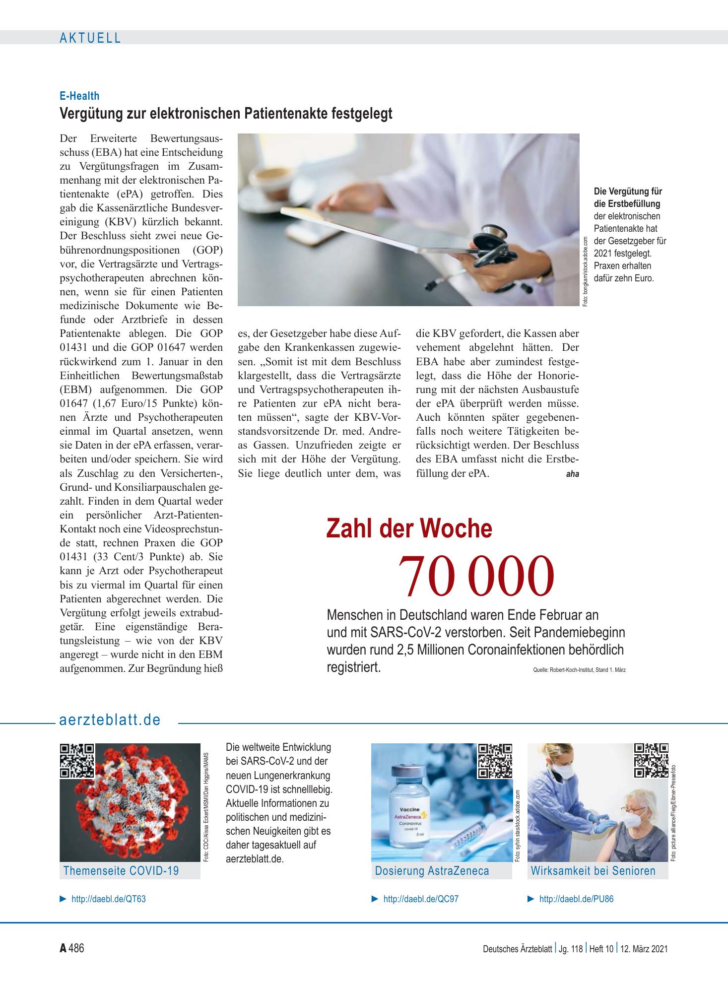 Vorschauseite 1: aerzteblatt.de – Deutsches Ärzteblatt