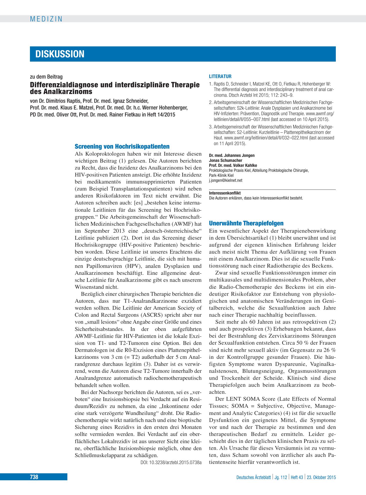 Vorschauseite 1: Unerwähnte Therapiefolgen – Deutsches Ärzteblatt