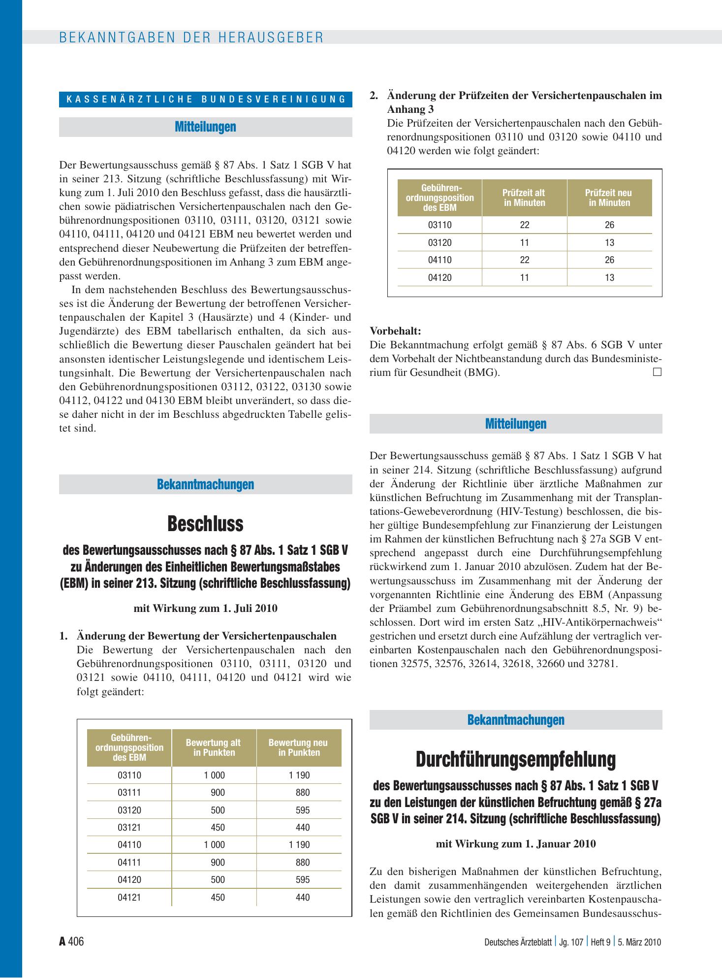 Vorschauseite 1: Mitteilungen – Deutsches Ärzteblatt