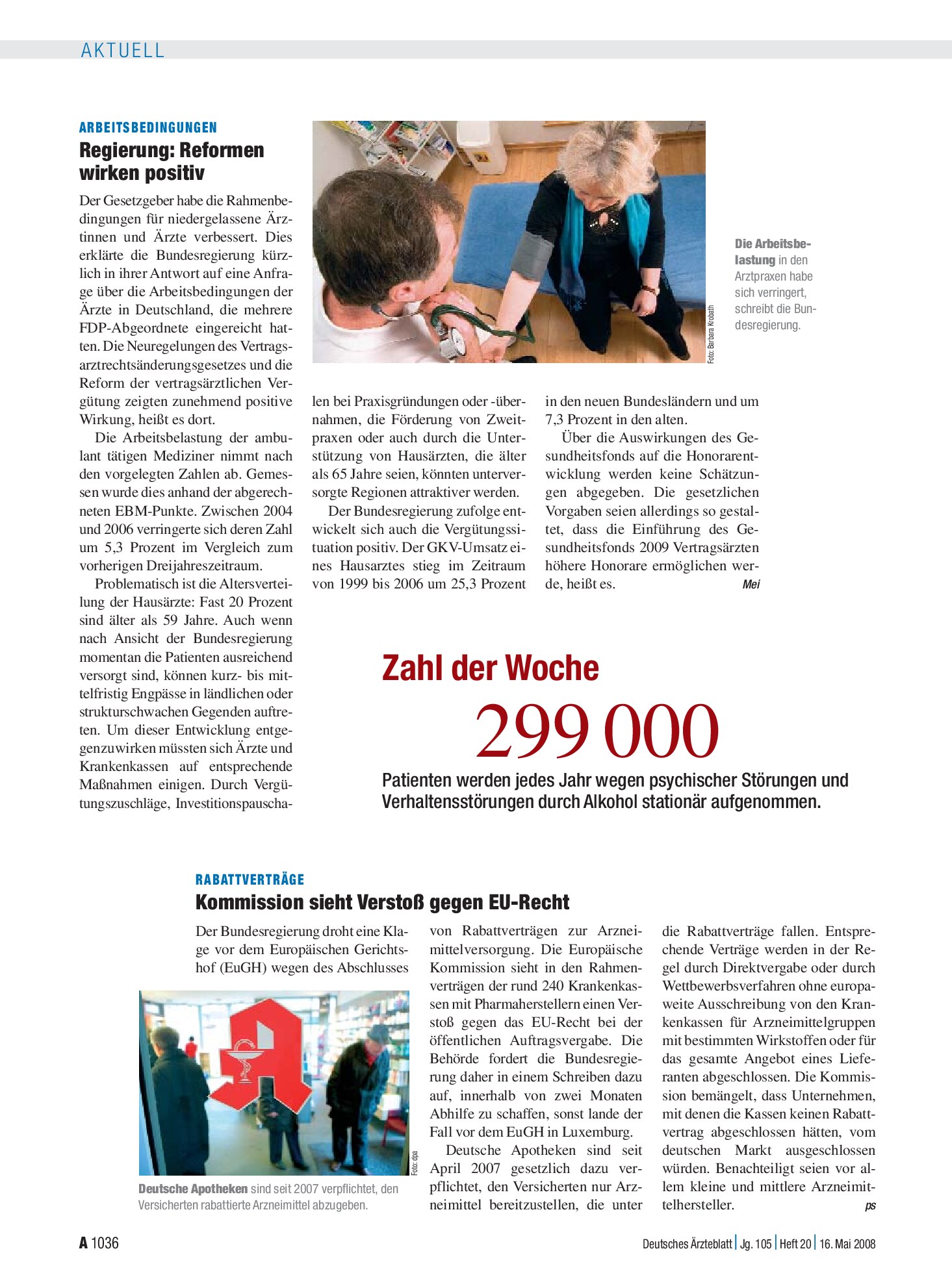 Vorschauseite 1: Zahl der Woche: 299 000 – Deutsches Ärzteblatt