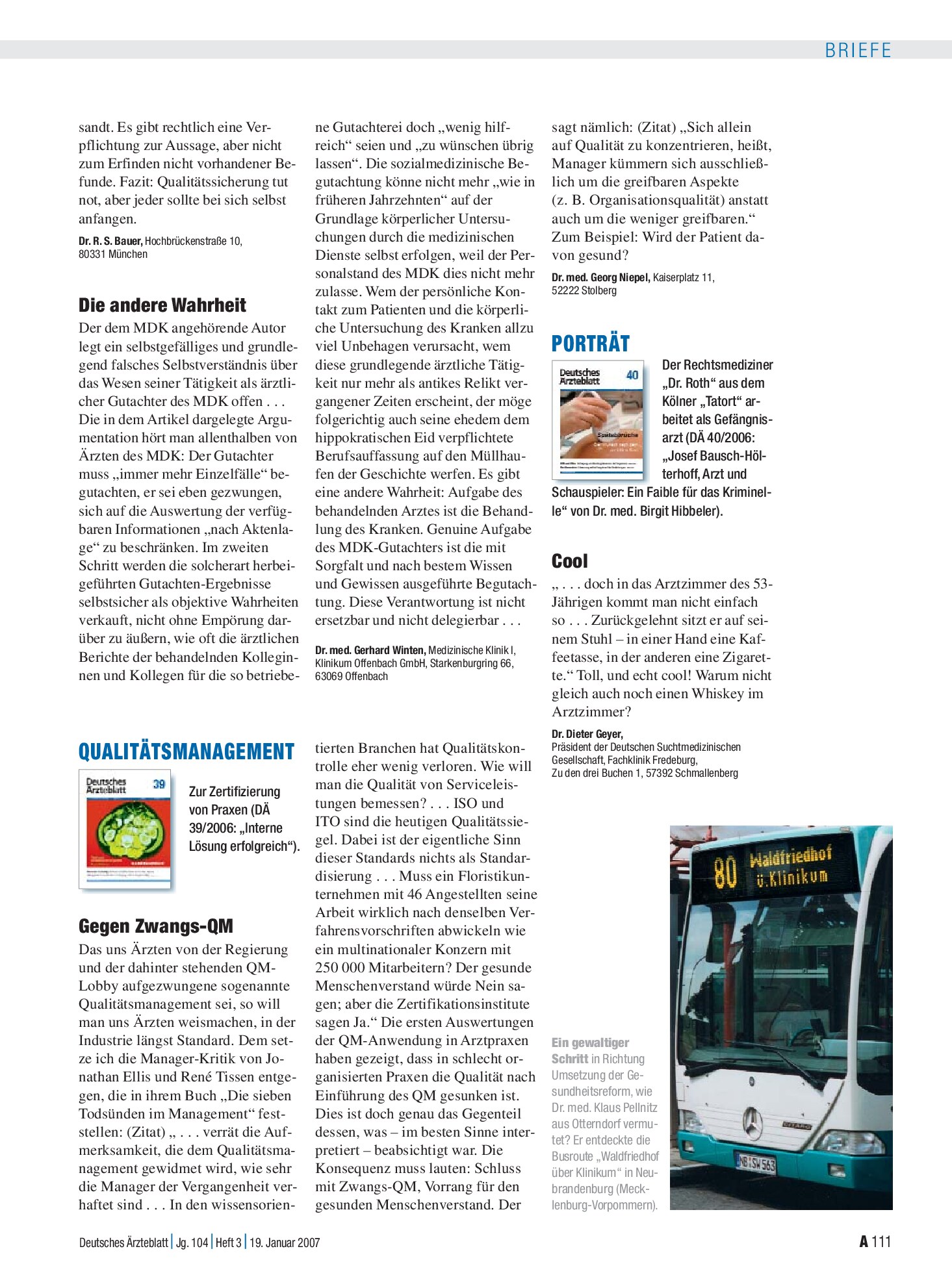 Vorschauseite 1: Waldfriedhof über Klinikum – Deutsches Ärzteblatt