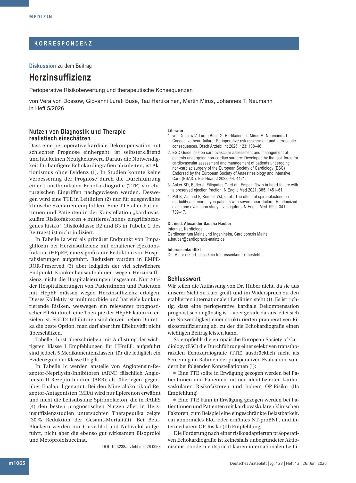 Vorschauseite 1: Schlusswort – Deutsches Ärzteblatt