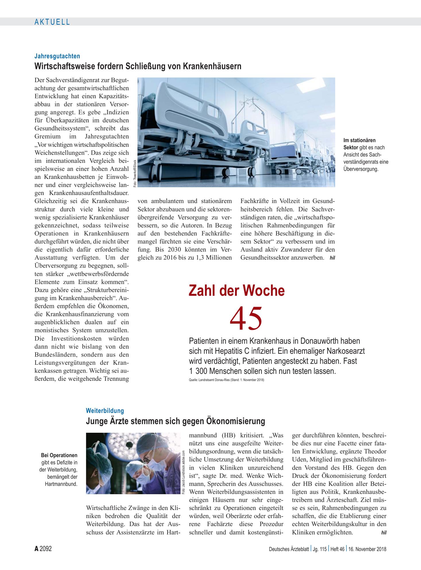 Vorschauseite 1: Zahl der Woche 45 – Deutsches Ärzteblatt