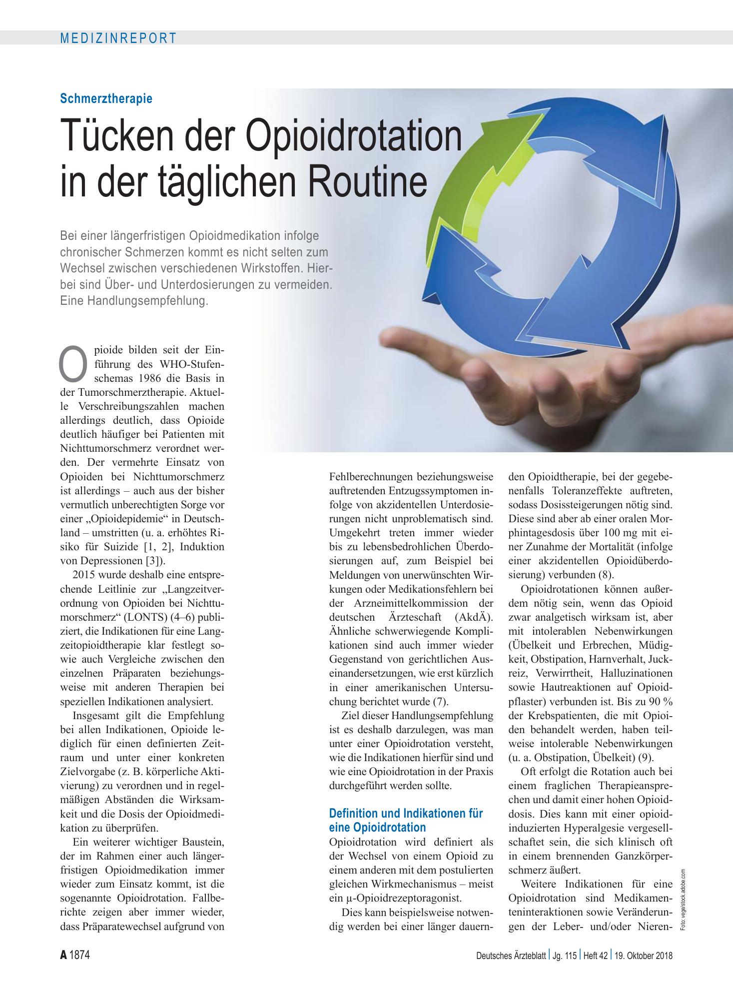 Vorschauseite 1: Schmerztherapie: Tücken der Opioidrotation in der täglichen Routine – Deutsches Ärzteblatt