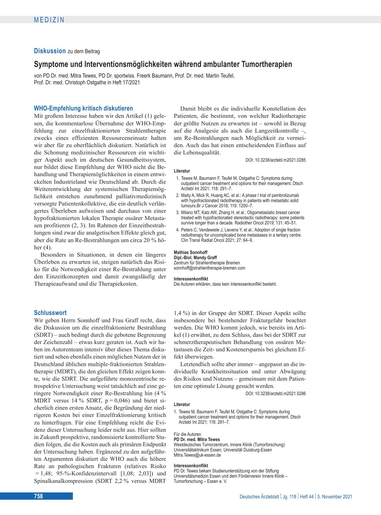 Vorschauseite 1: Schlusswort – Deutsches Ärzteblatt
