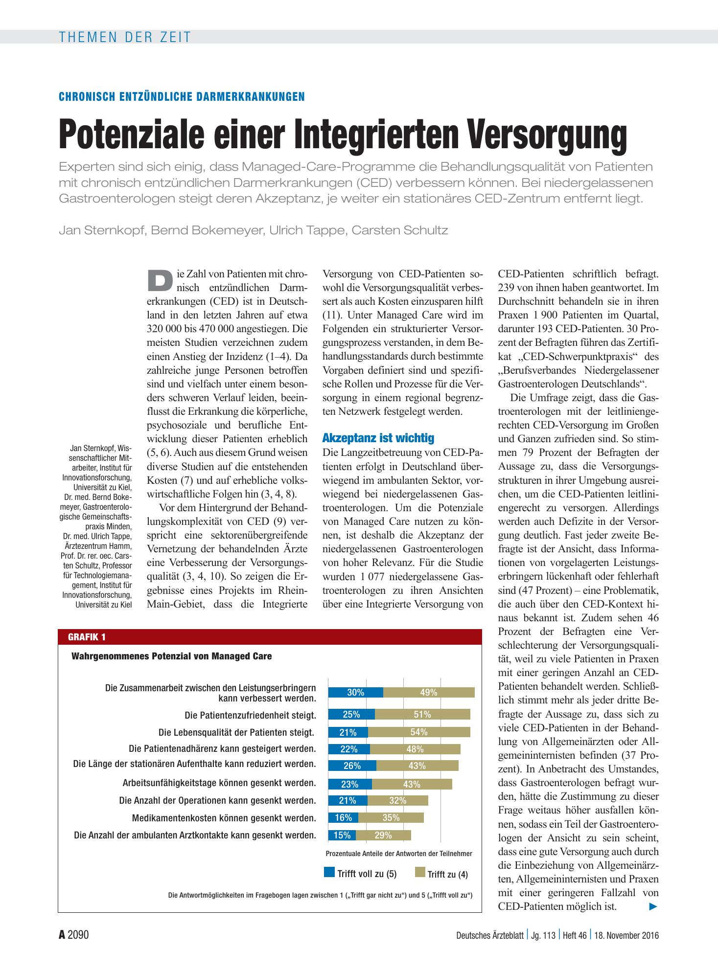 Vorschauseite 1: Chronisch entzündliche Darmerkrankungen: Potenziale einer Integrierten Versorgung – Deutsches Ärzteblatt
