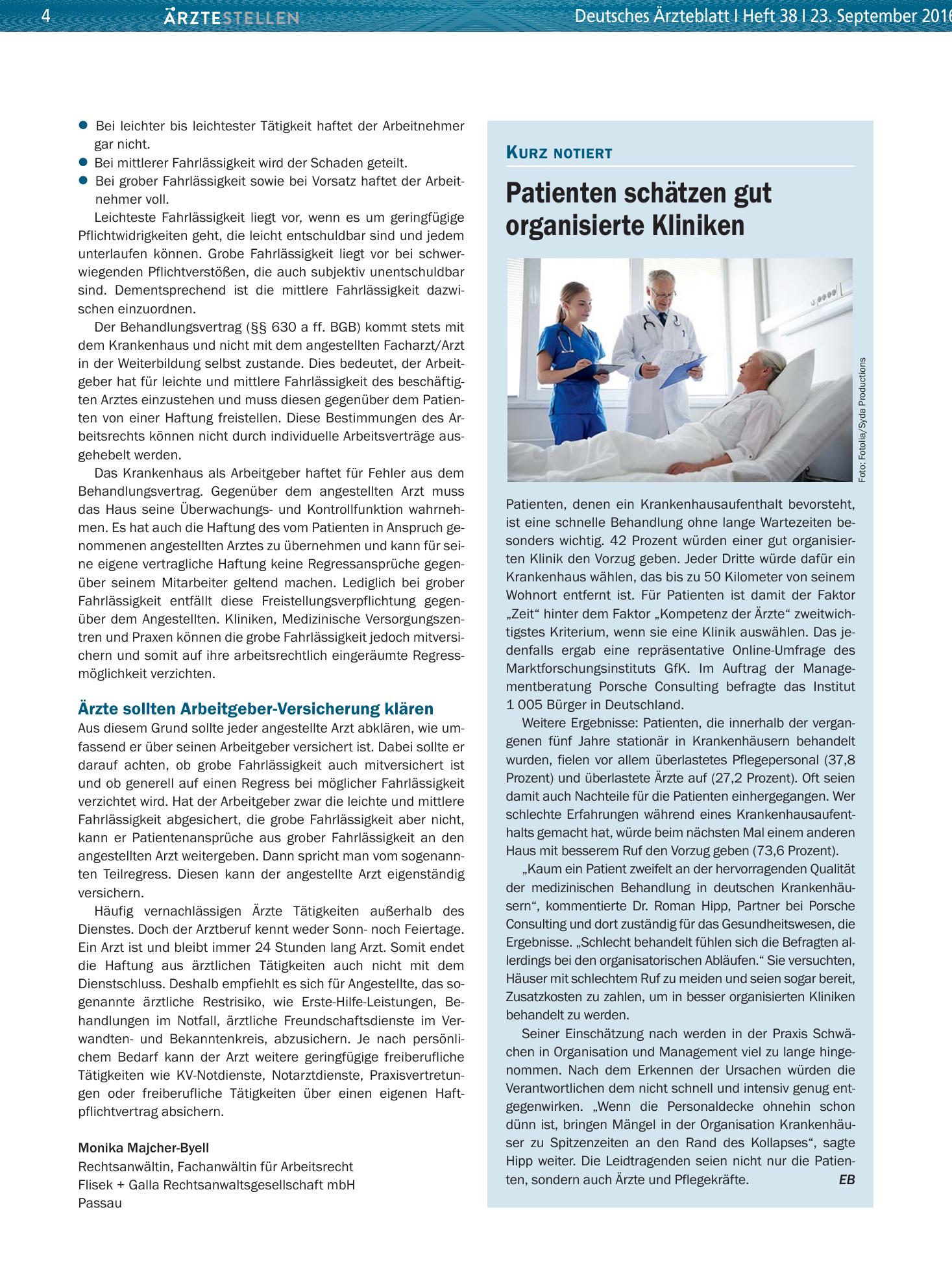 Vorschauseite 1: Patienten schätzen gut organisierte Kliniken – Deutsches Ärzteblatt