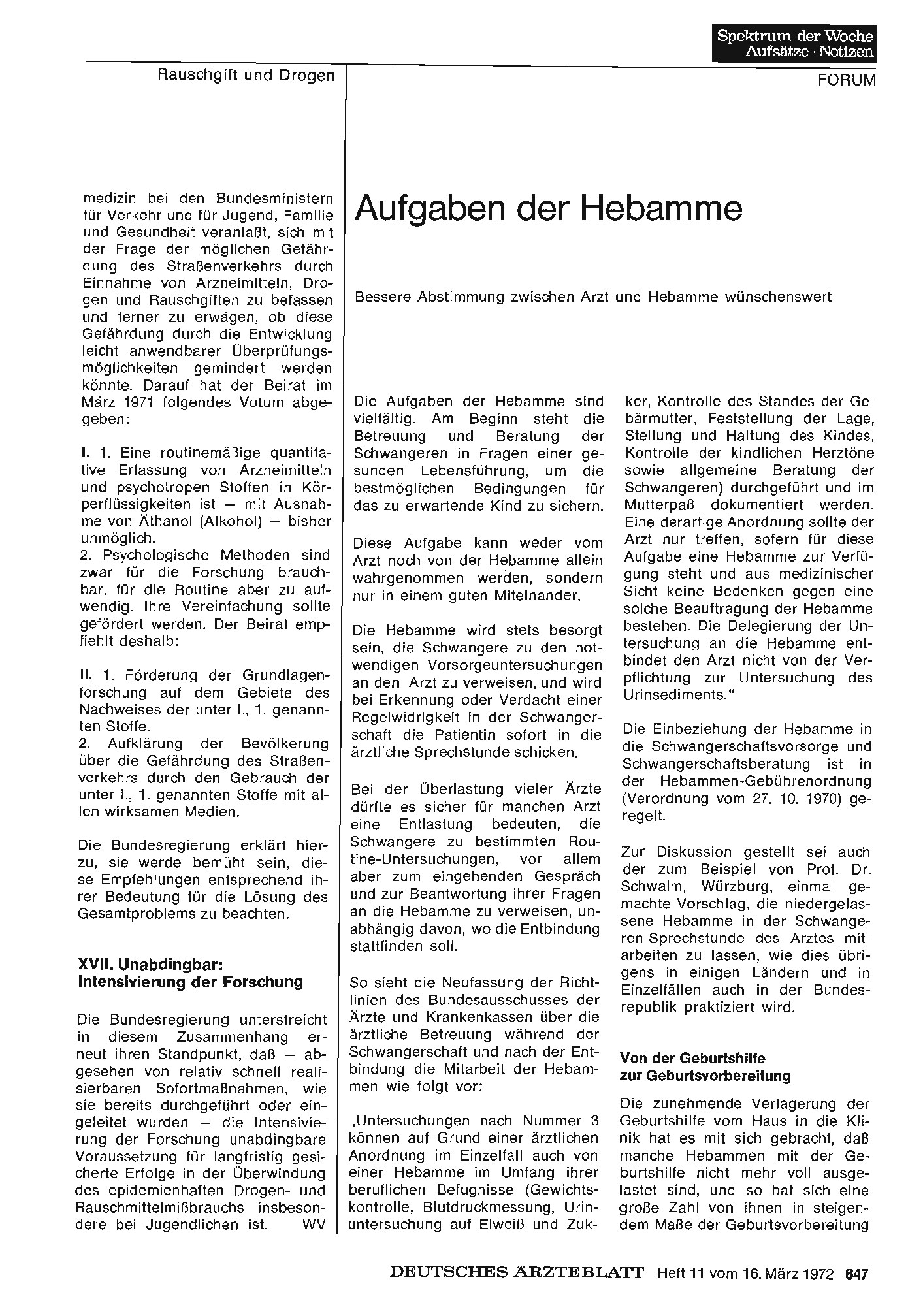 Vorschauseite 1: Aufgaben der Hebamme