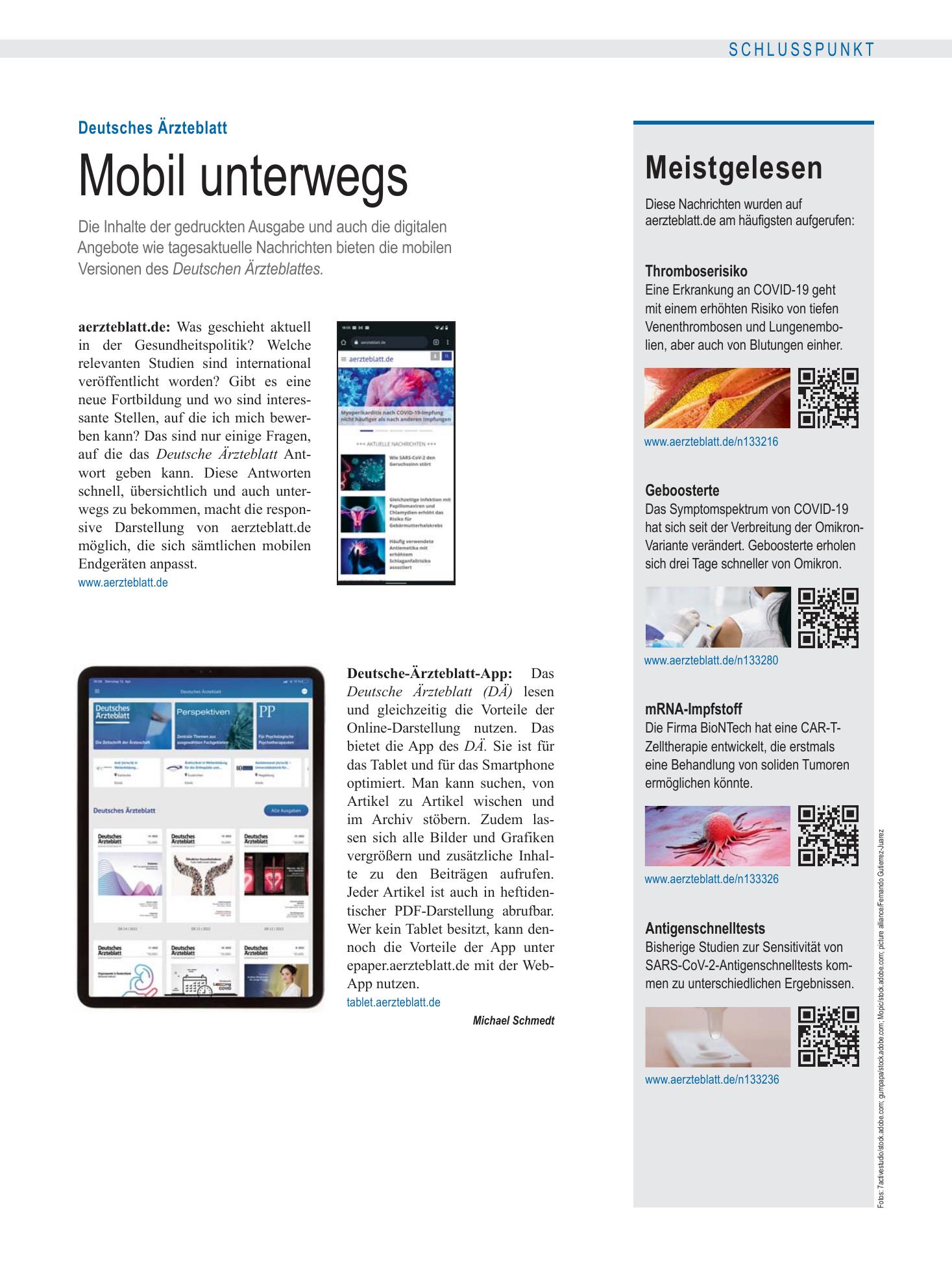 Vorschauseite 1: Meistgelesen – Deutsches Ärzteblatt