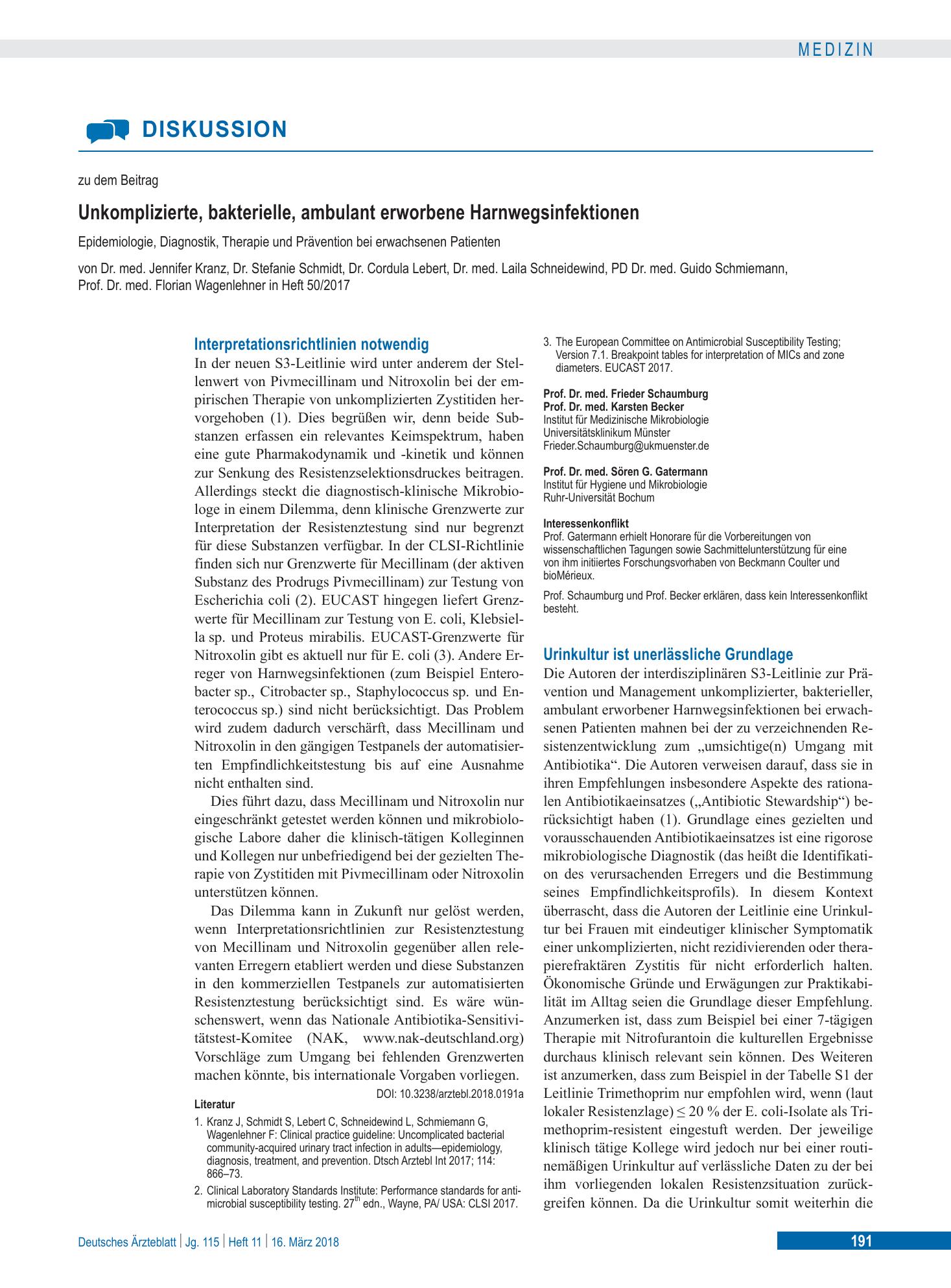 Vorschauseite 1: Interpretationsrichtlinien notwendig – Deutsches Ärzteblatt