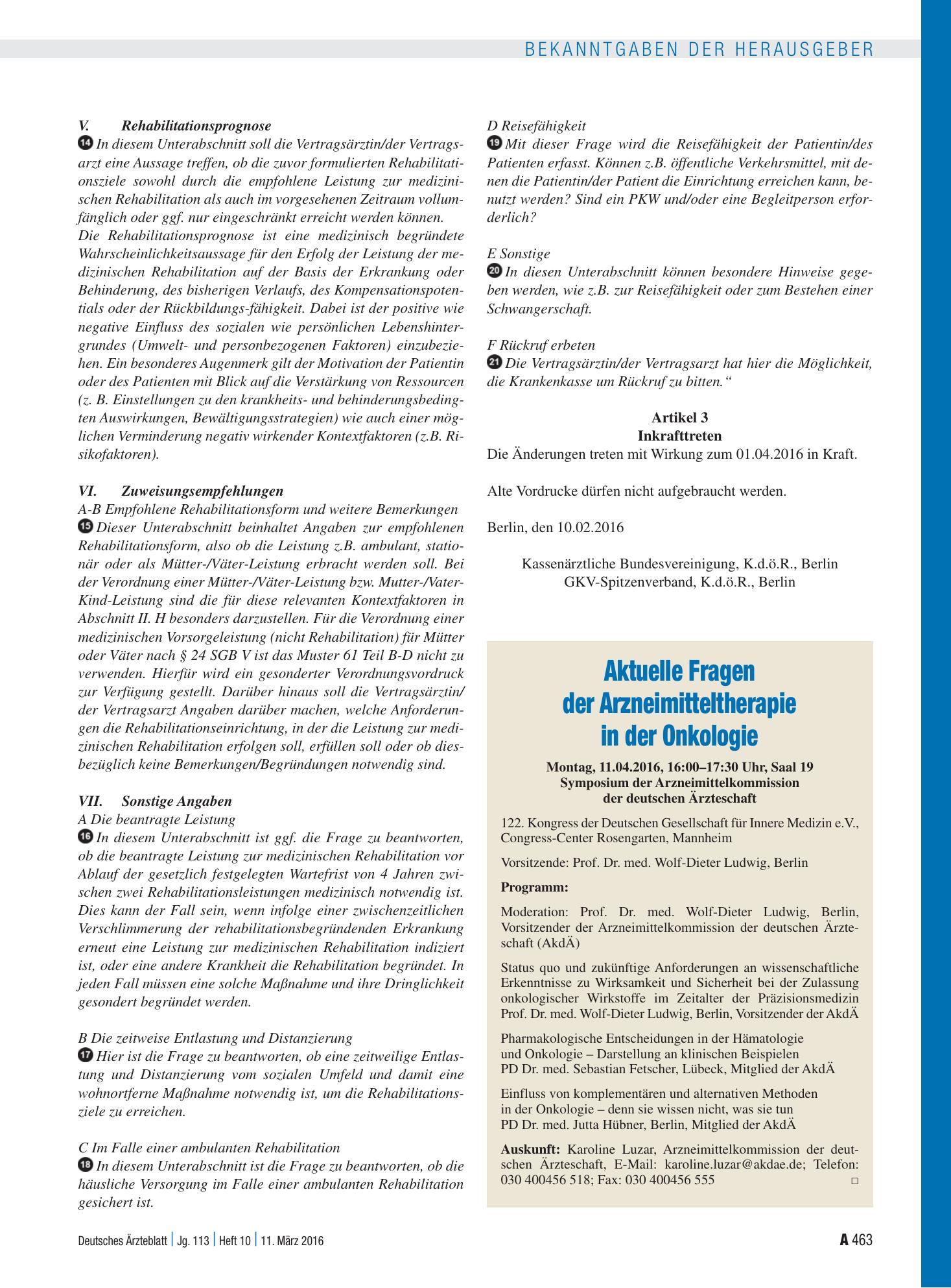 Vorschauseite 1: Aktuelle Fragen der Arzneimitteltherapie in der Onkologie – Deutsches Ärzteblatt