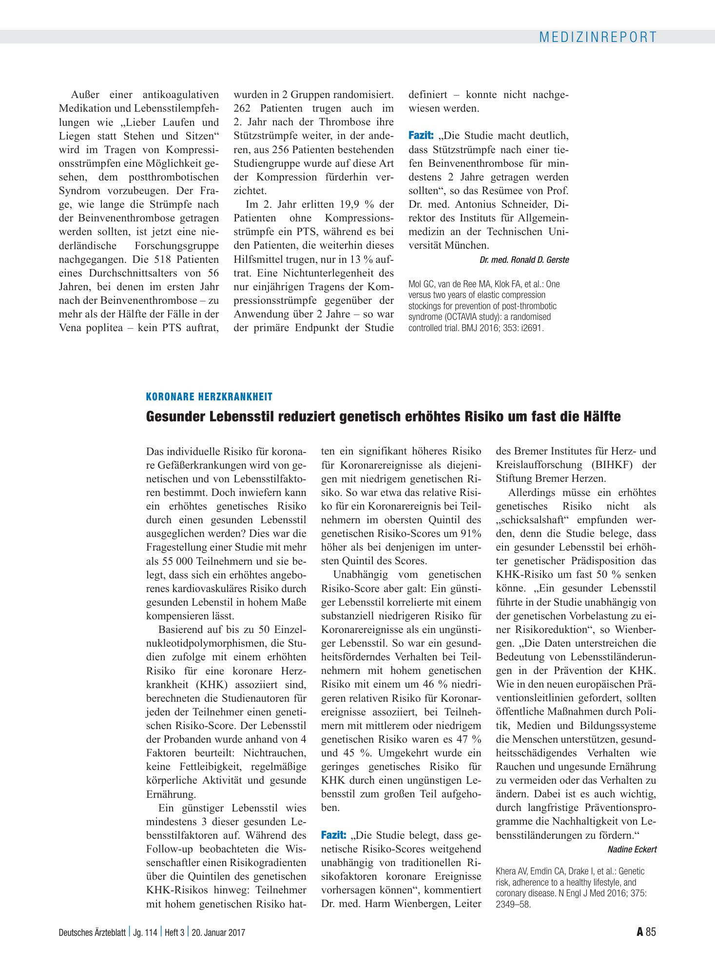 Vorschauseite 1: Koronare Herzkrankheit: Gesunder Lebensstil reduziert genetisch erhöhtes Risiko um fast die Hälfte – Deutsches Ärzteblatt