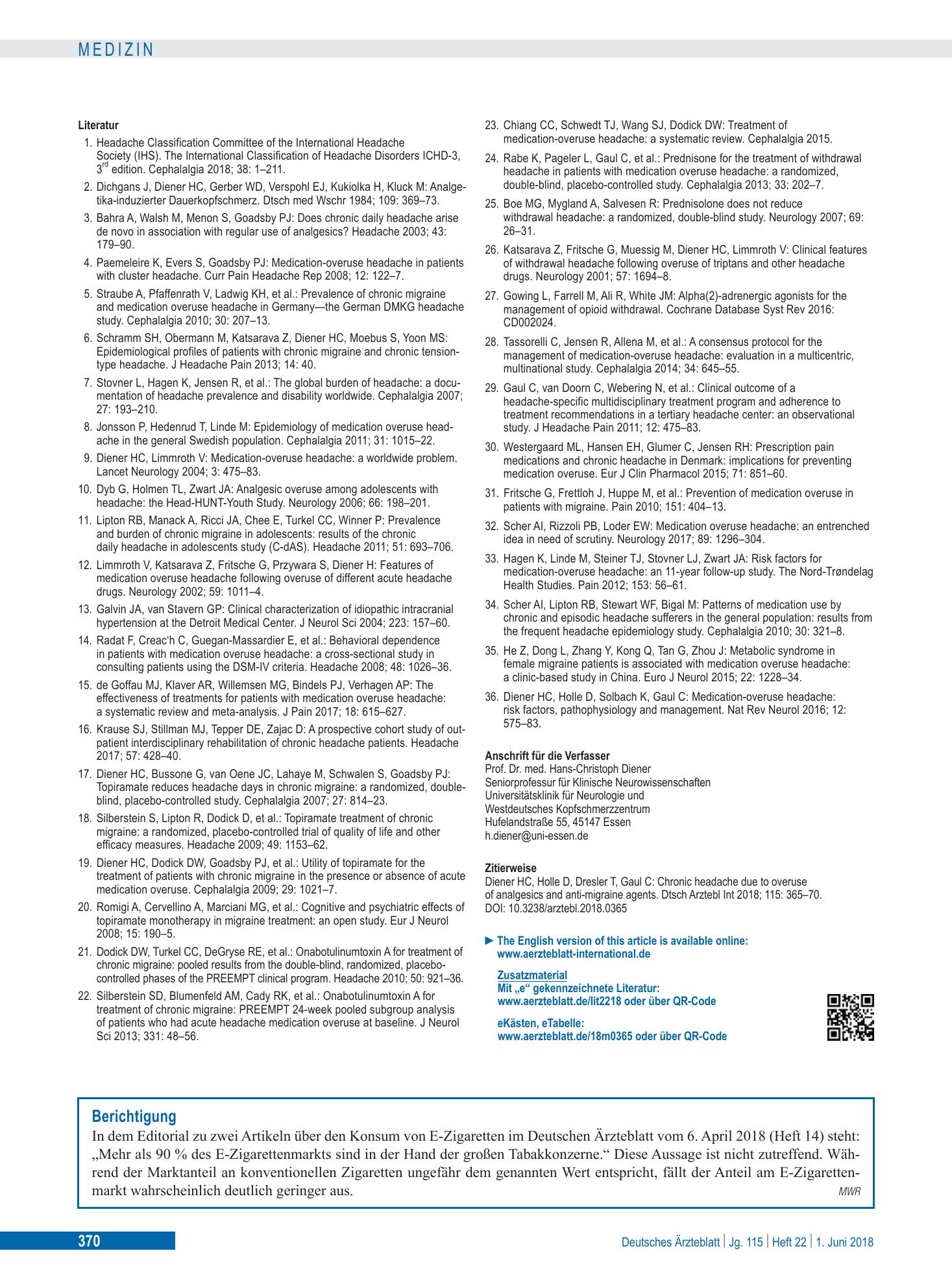 Vorschauseite 1: Berichtigung – Deutsches Ärzteblatt