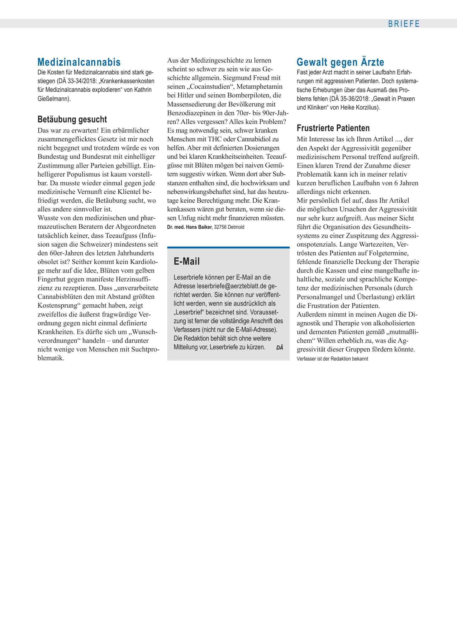 Vorschauseite 1: Medizinalcannabis: Betäubung gesucht – Deutsches Ärzteblatt