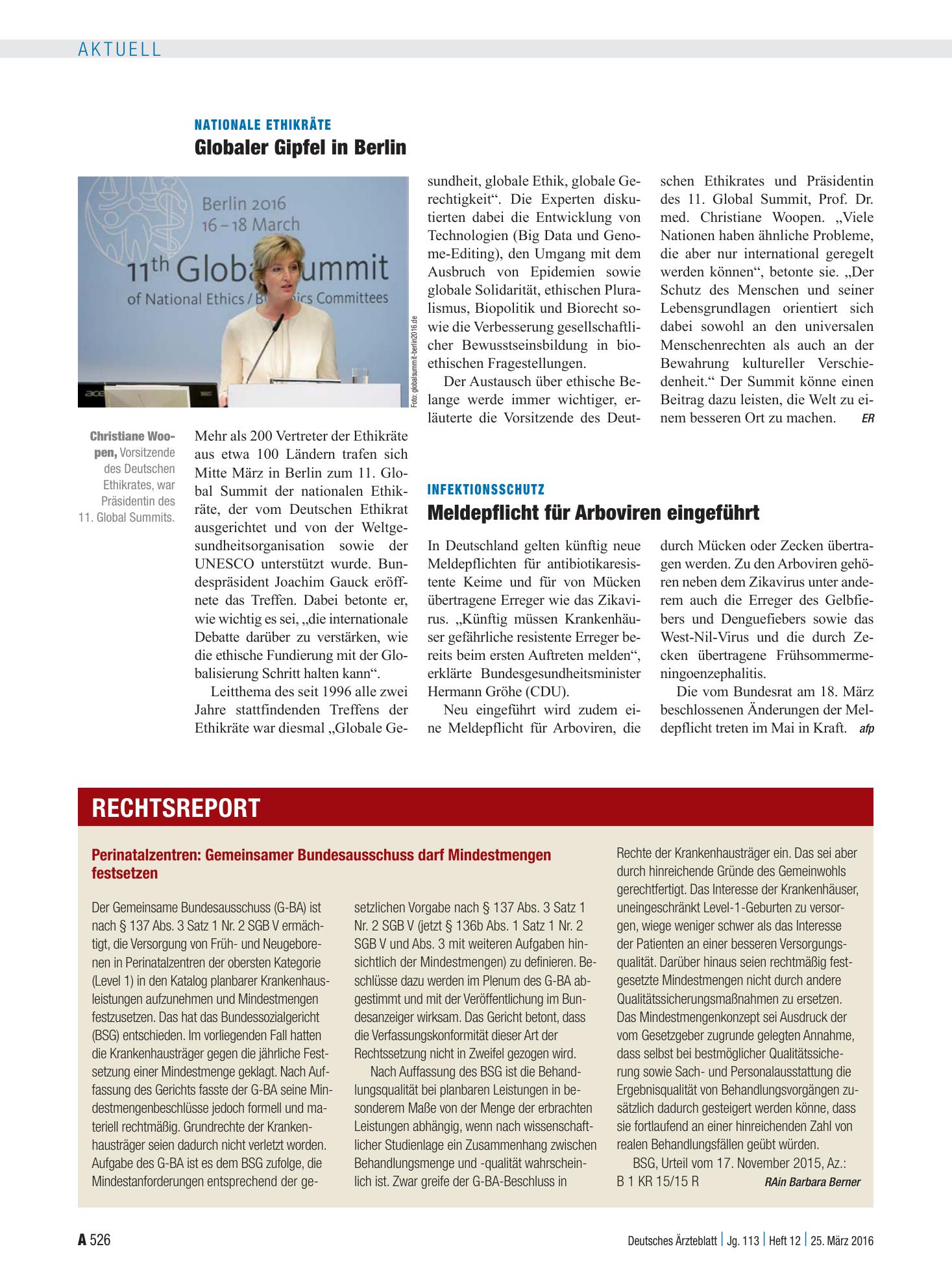 Vorschauseite 1: Infektionsschutz: Meldepflicht für Arboviren eingeführt – Deutsches Ärzteblatt