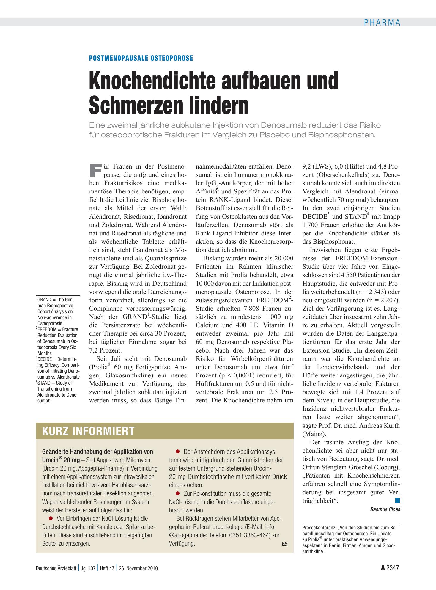 Vorschauseite 1: Kurz informiert – Deutsches Ärzteblatt