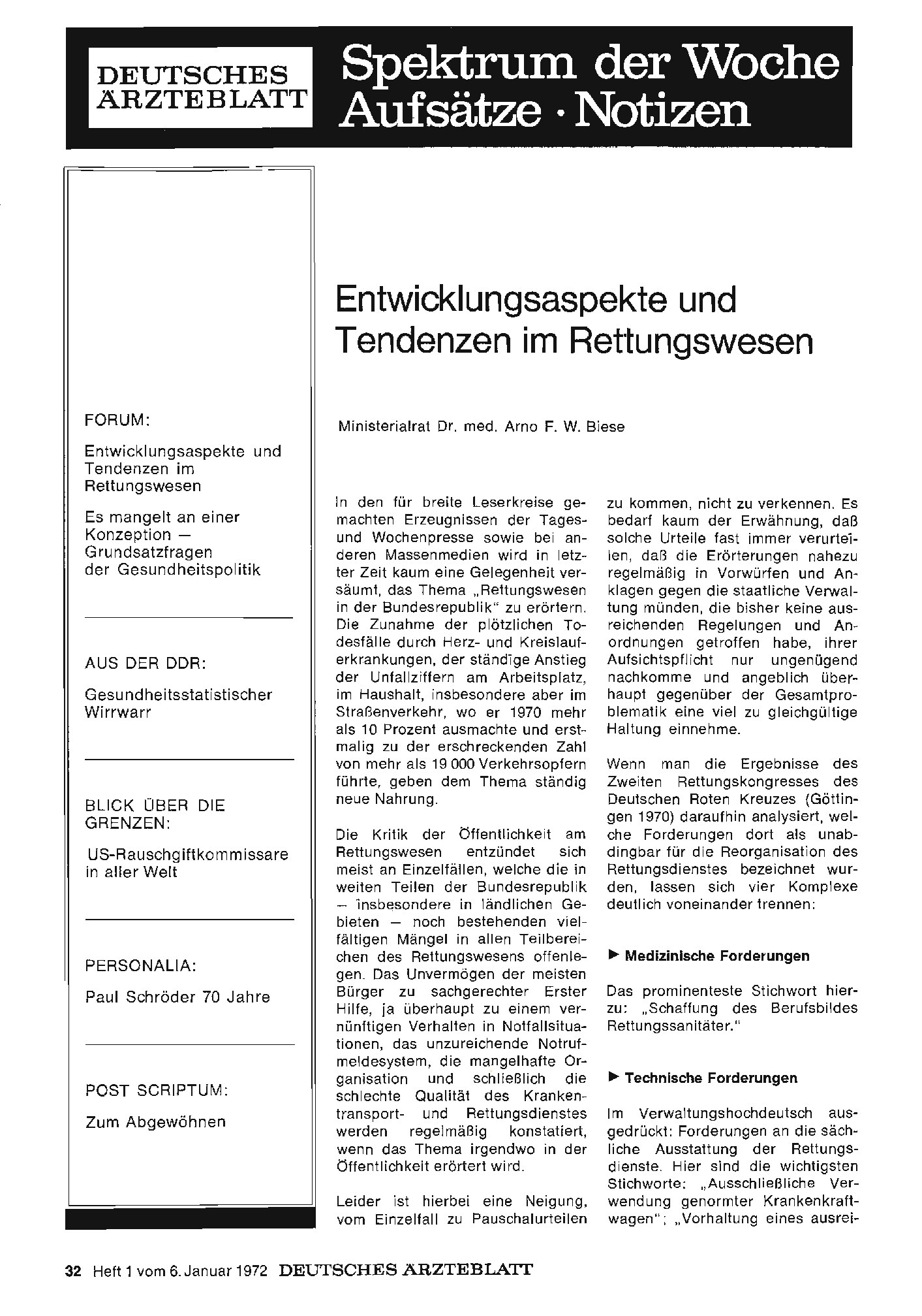 Vorschauseite 1: Entwicklungsaspekte und Tendenzen im Rettungswesen