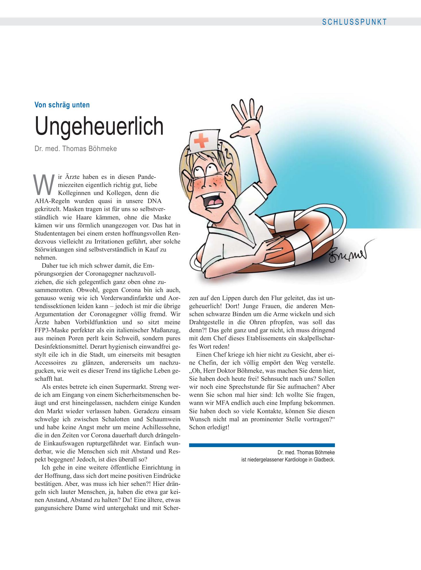 Vorschauseite 1: Von schräg unten: Ungeheuerlich – Deutsches Ärzteblatt